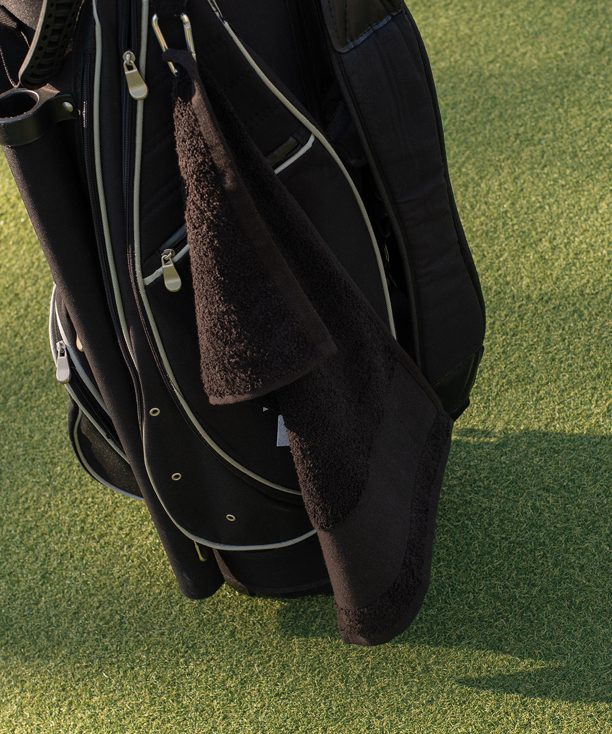 Towel City Printable border golf towel, lifestyle photo