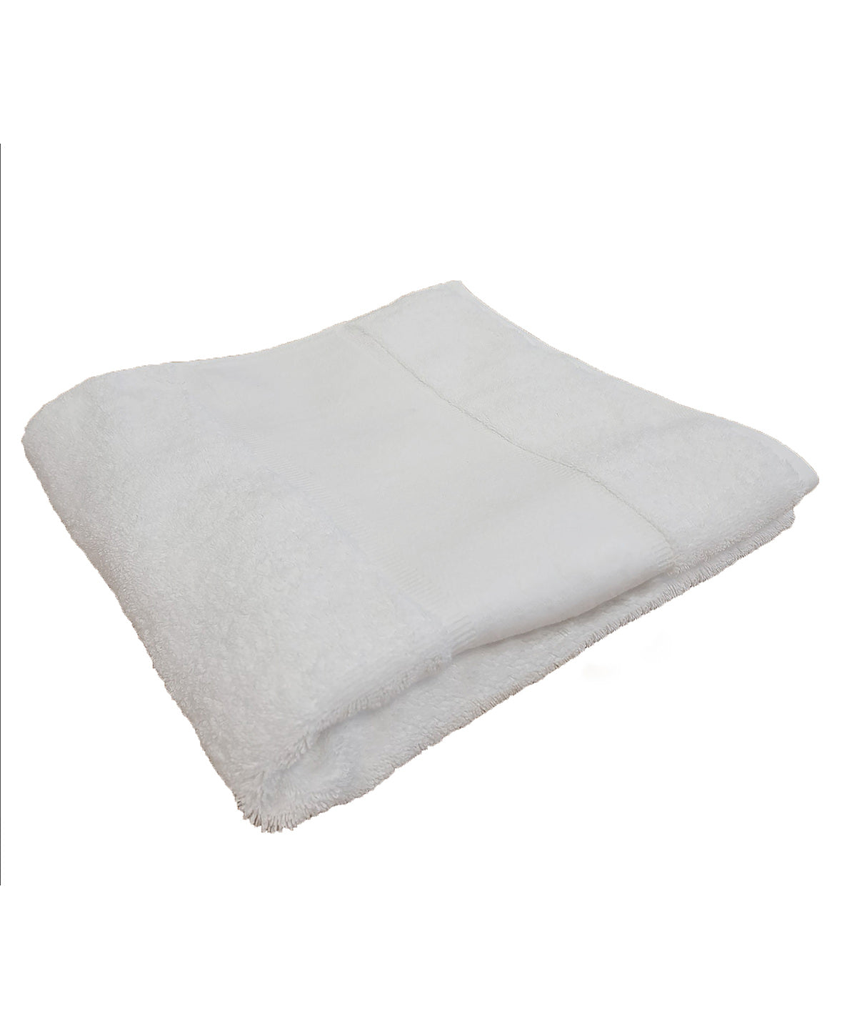 Towel City Organic hand towel with printable border in White, front view