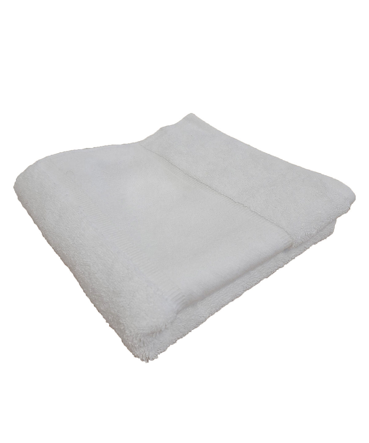 Towel City Organic bath towel with printable border in White, front view