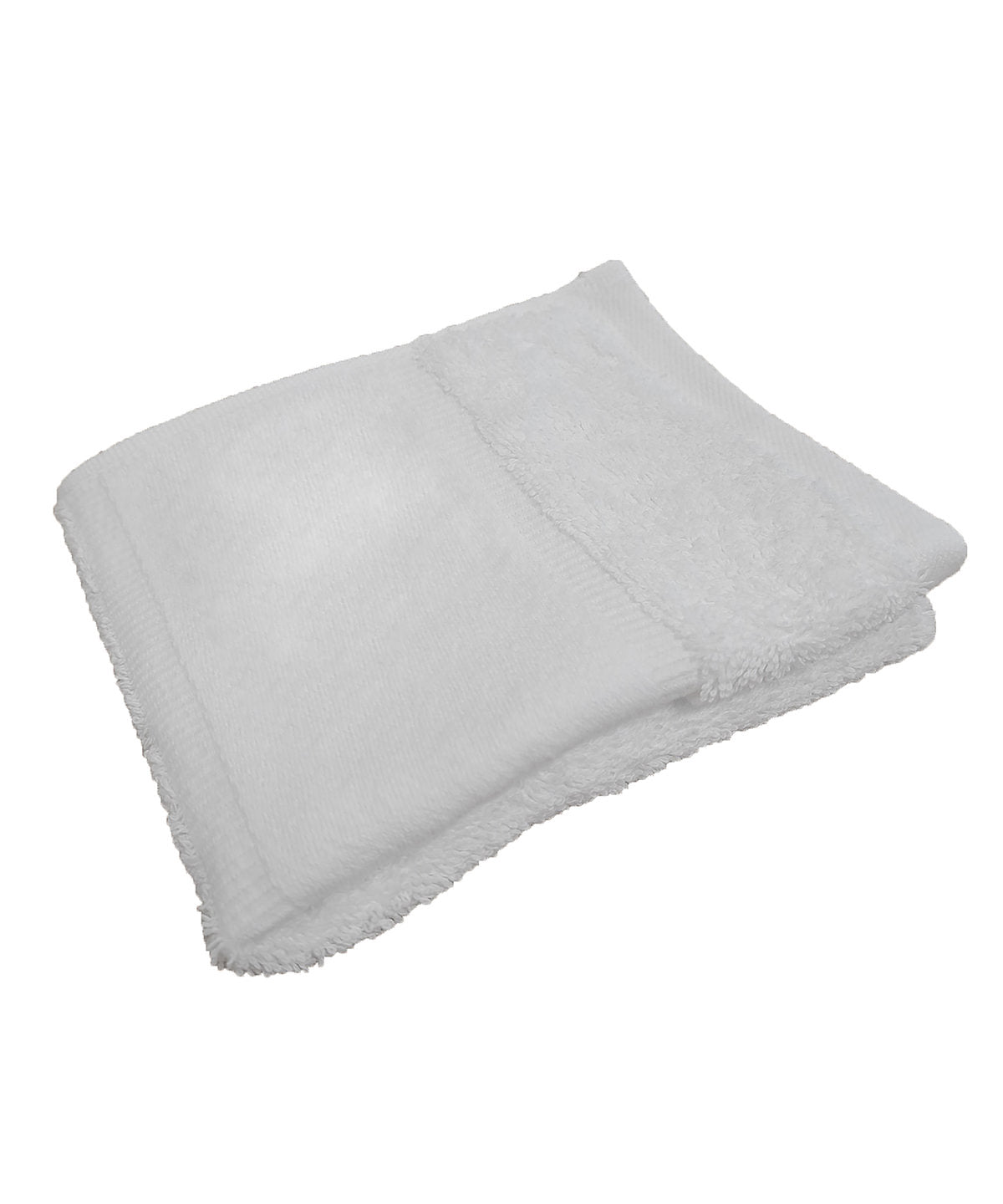 Towel City Organic guest towel with printable border in White, front view