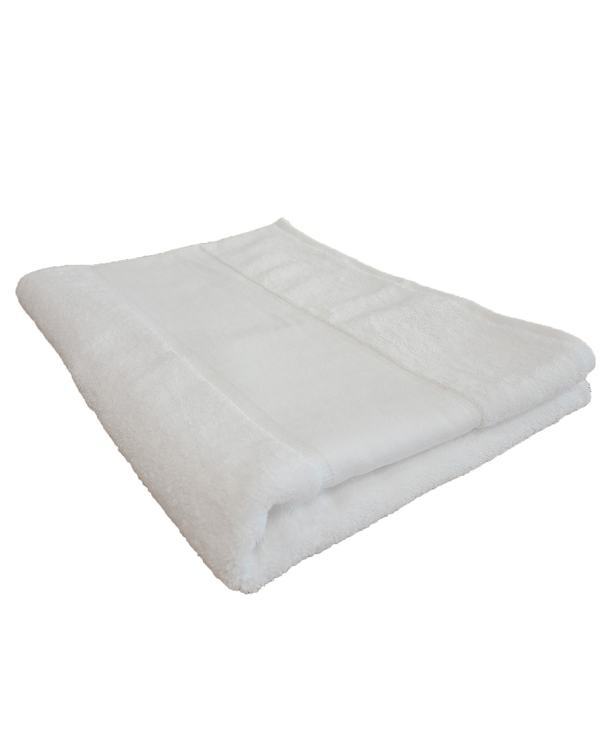 Towel City Organic bath sheet with printable border in White, front view