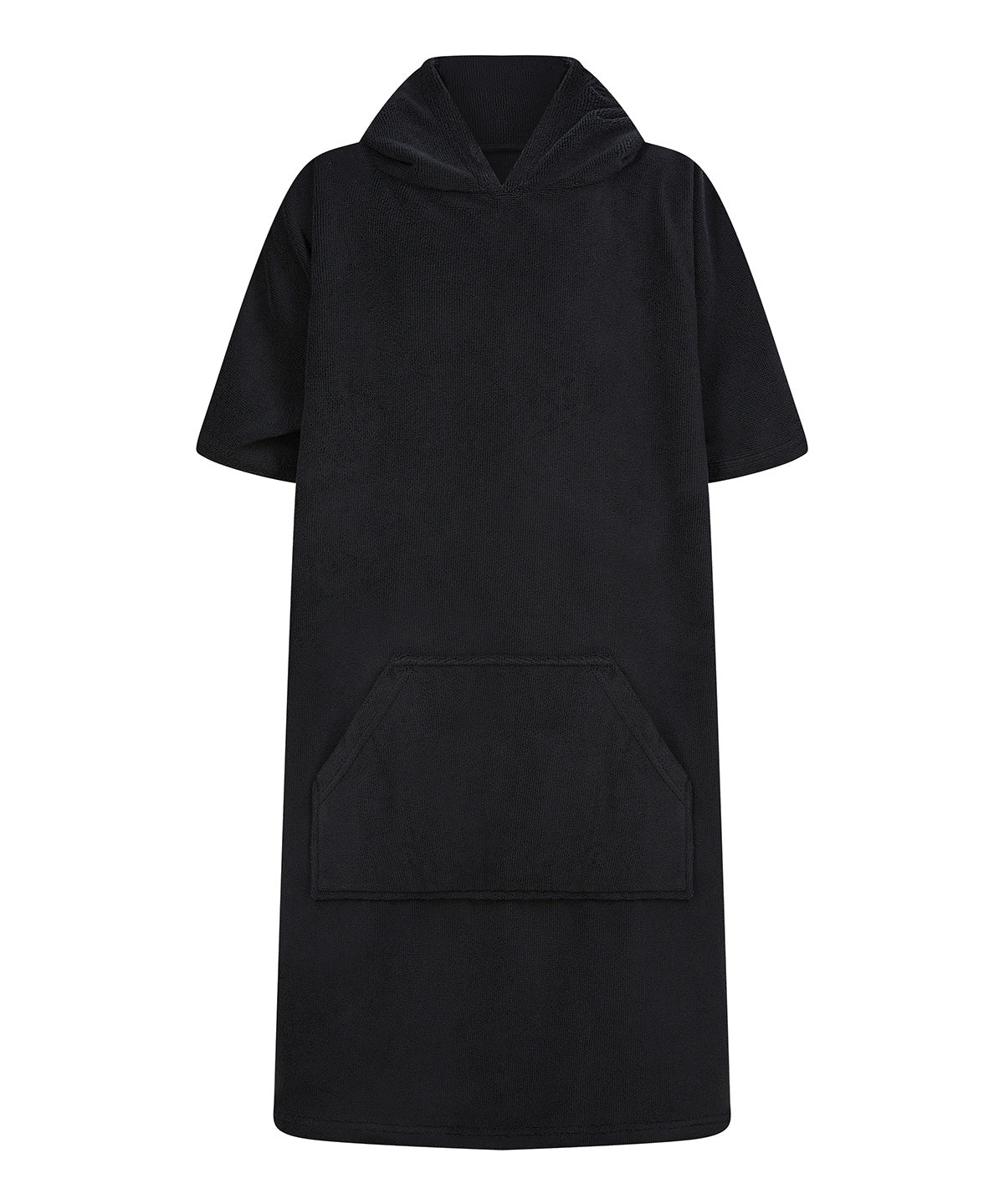 Towel City Kids poncho in Black, front view