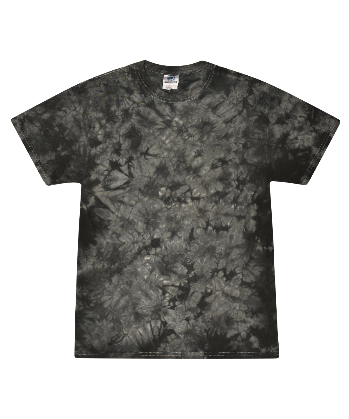 Colortone Tie-dye shirt in Crystal Black, front view