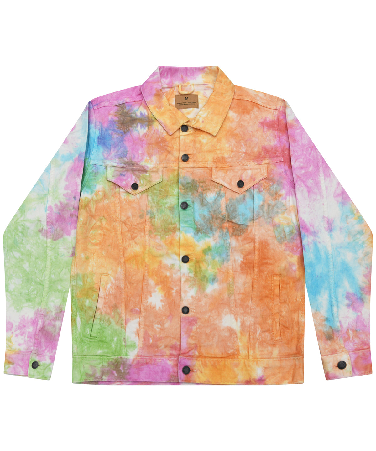 Colortone Tie-dye denim jacket in Eternity, front view