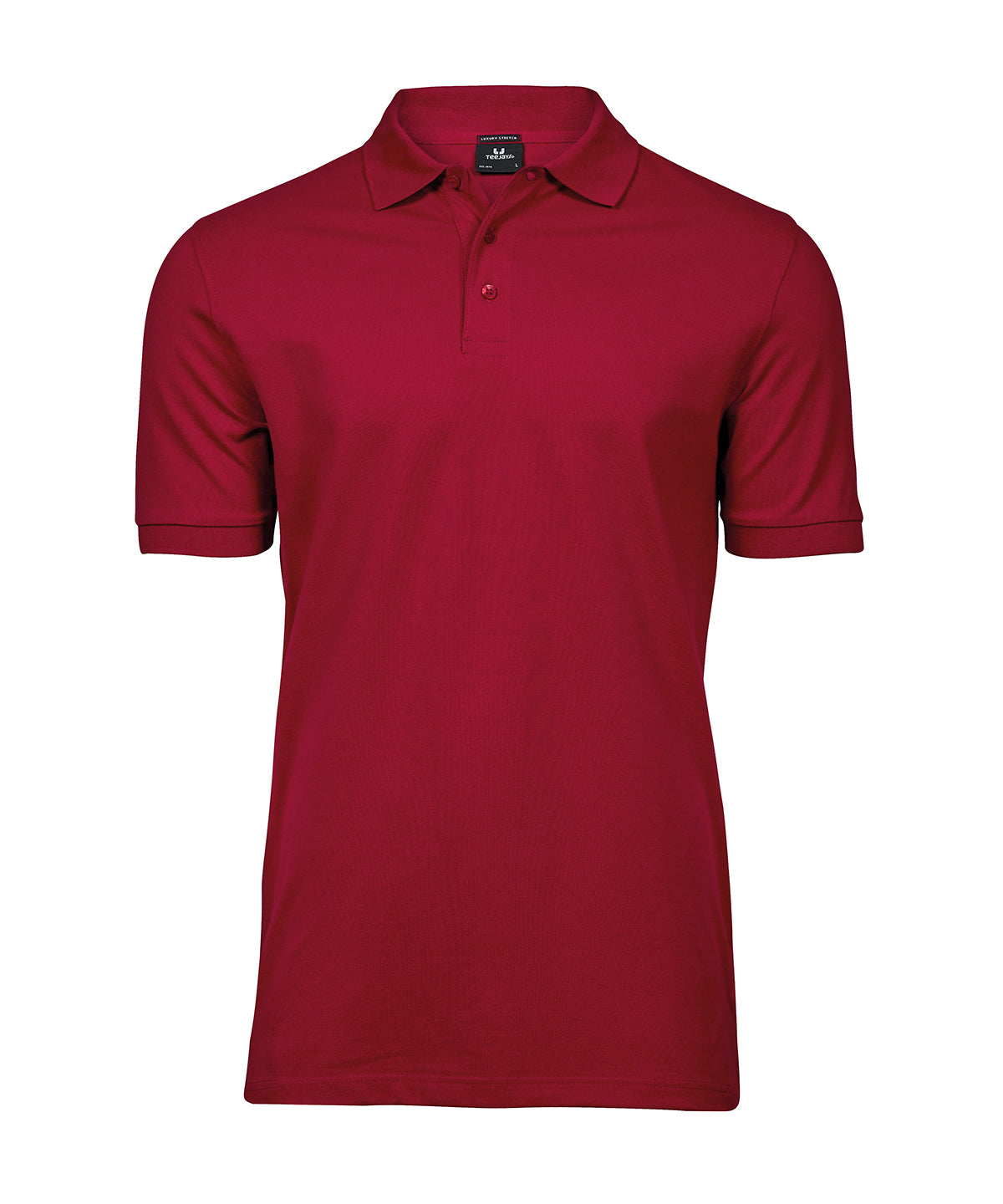 Tee Jays Luxury stretch polo in Deep Red, front view