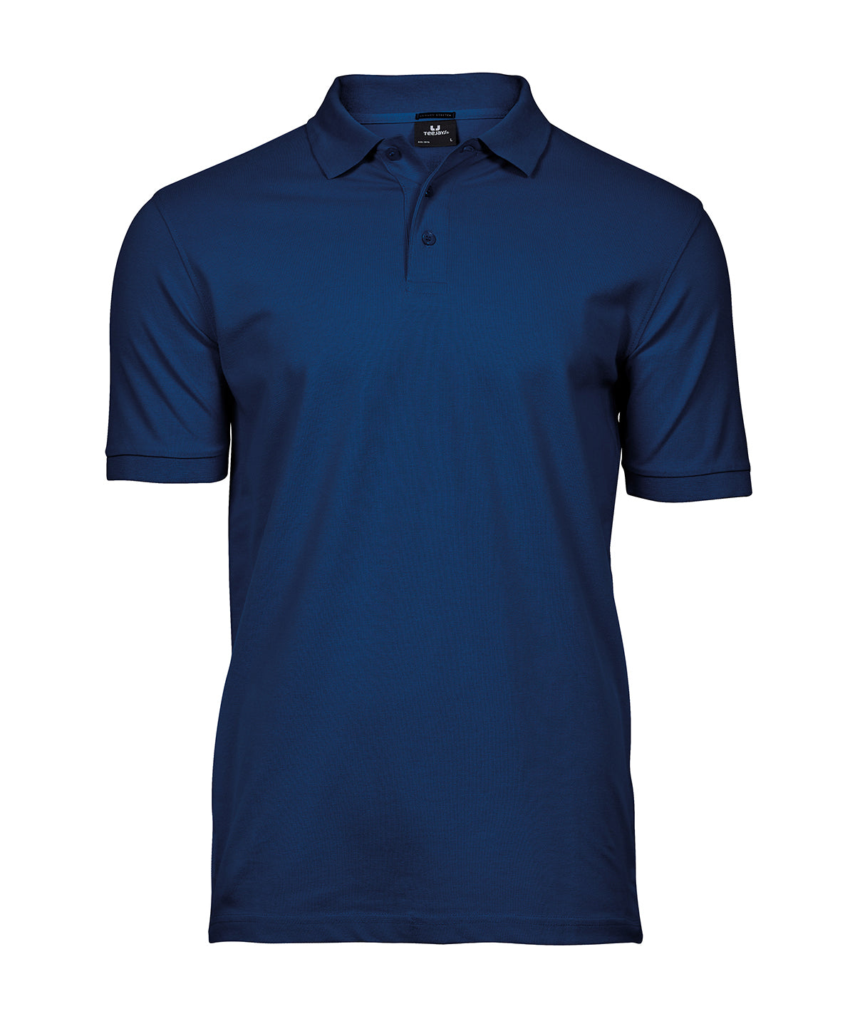 Tee Jays Luxury stretch polo in Indigo Blue, front view