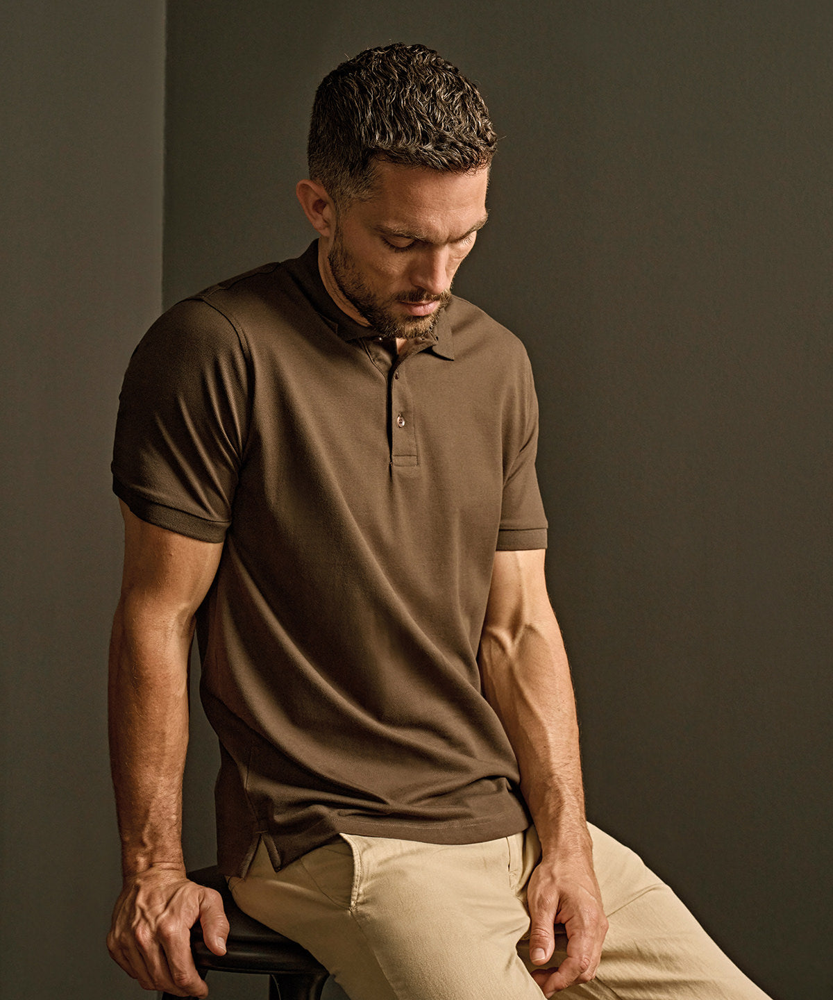 Tee Jays Luxury stretch polo, lifestyle photo