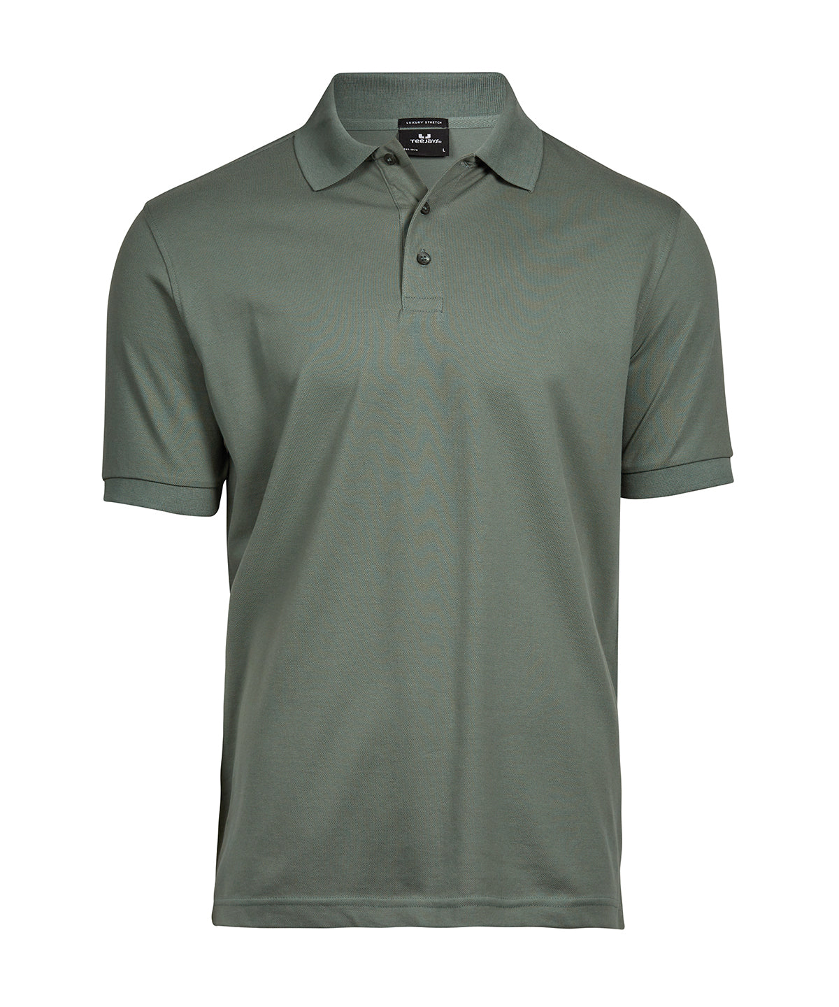 Tee Jays Luxury stretch polo in Leaf Green, front view