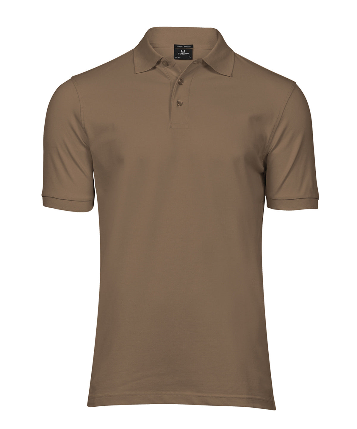 Tee Jays Luxury stretch polo in Wood, front view