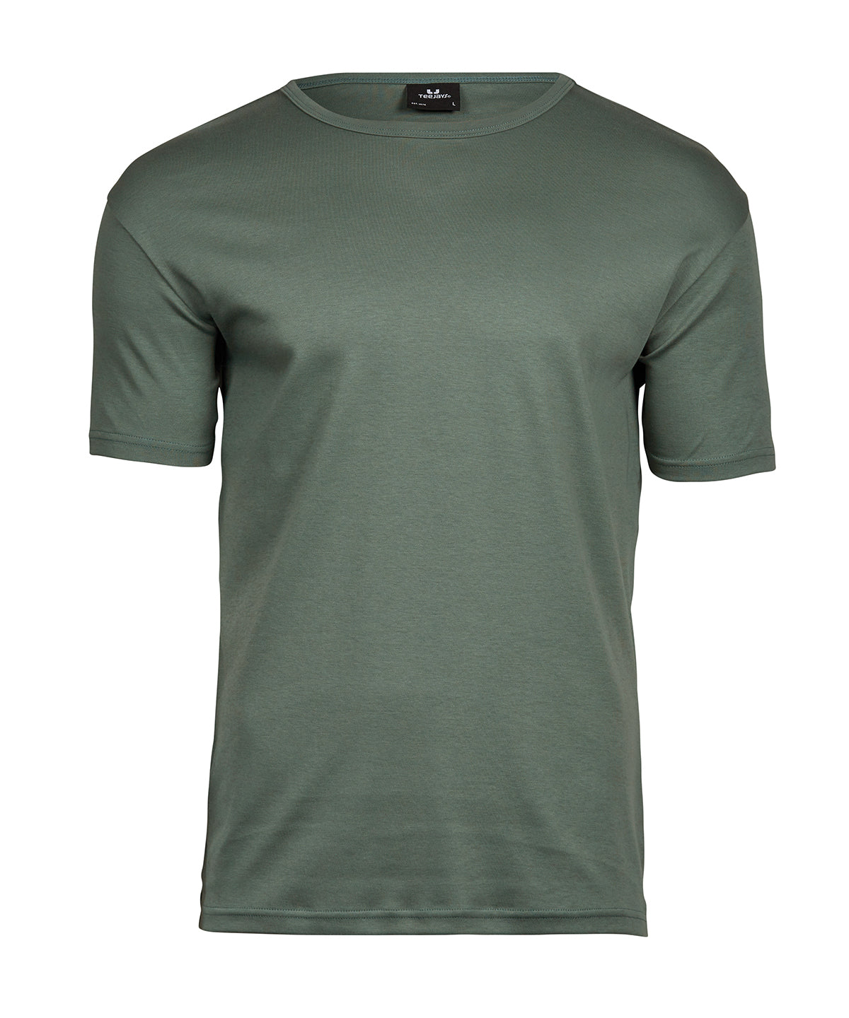 Tee Jays Interlock tee in Leaf Green, front view