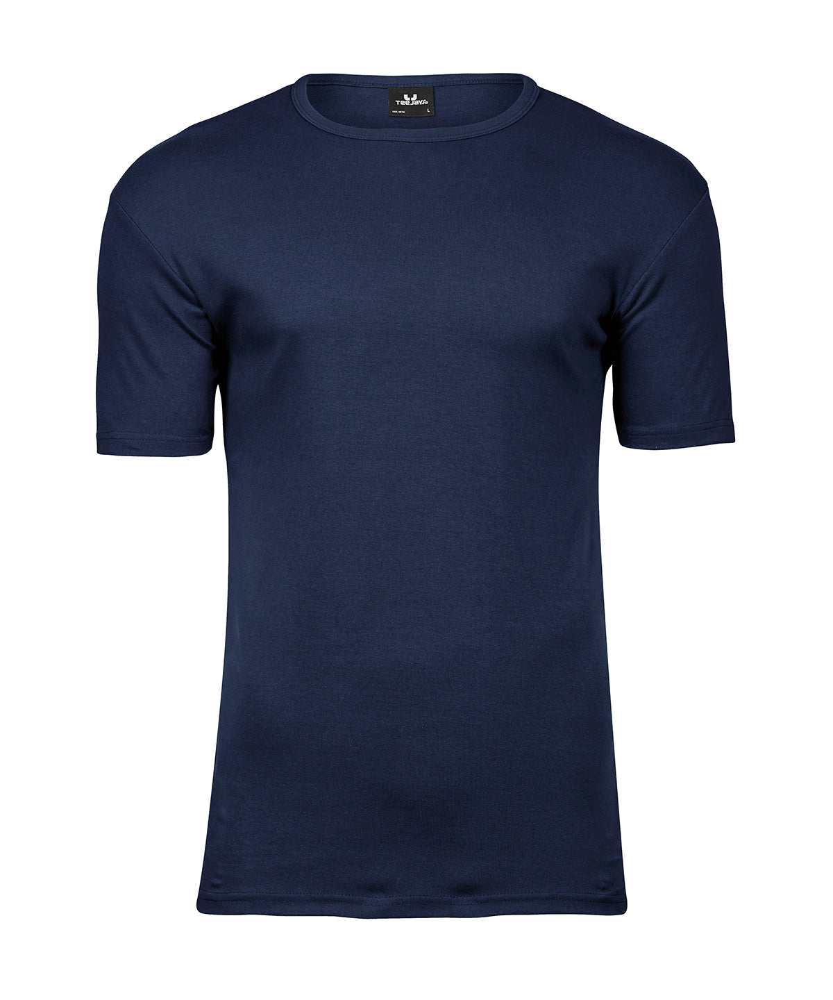 Tee Jays Interlock tee in Navy, front view