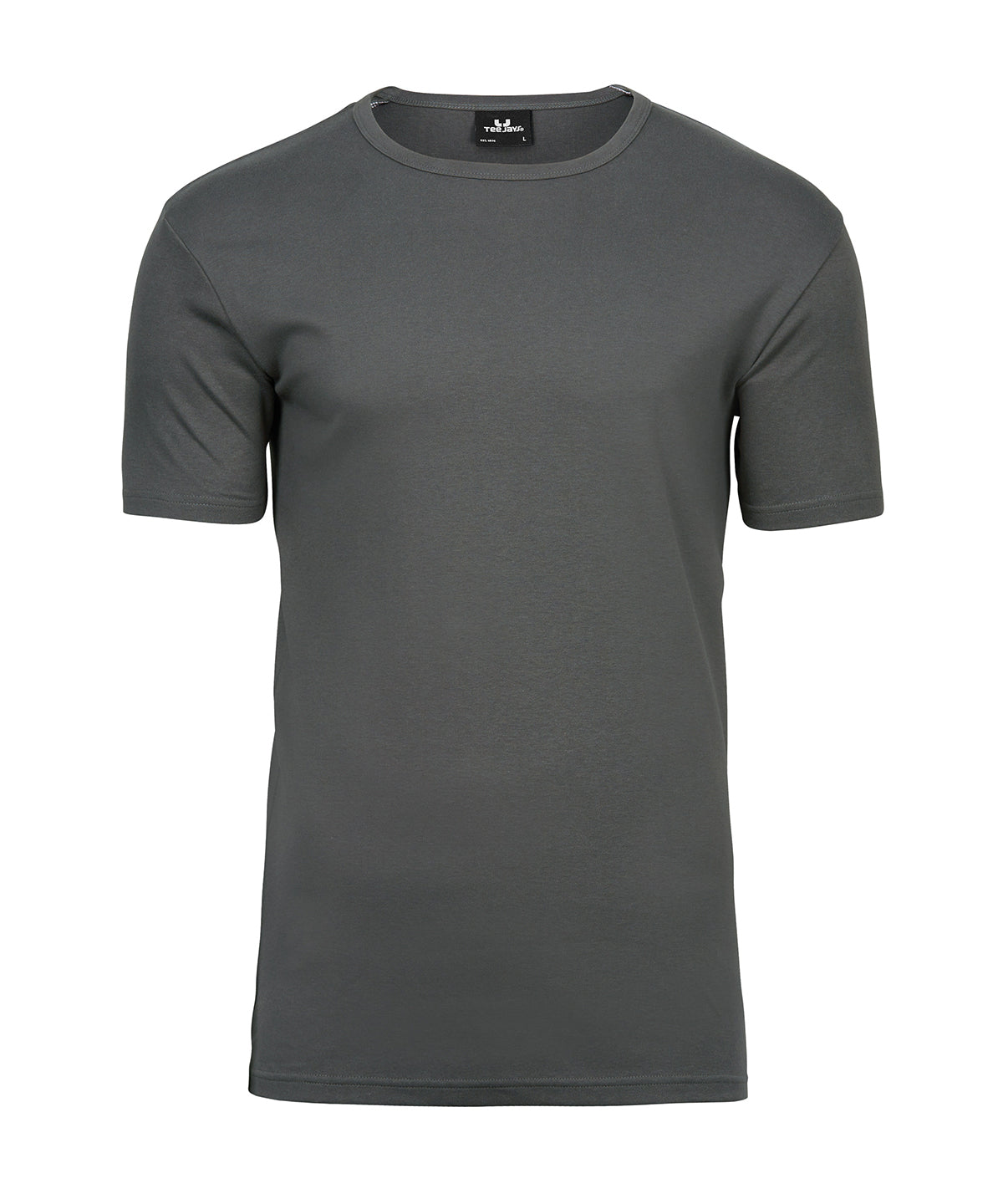 Tee Jays Interlock tee in Powder Grey, front view