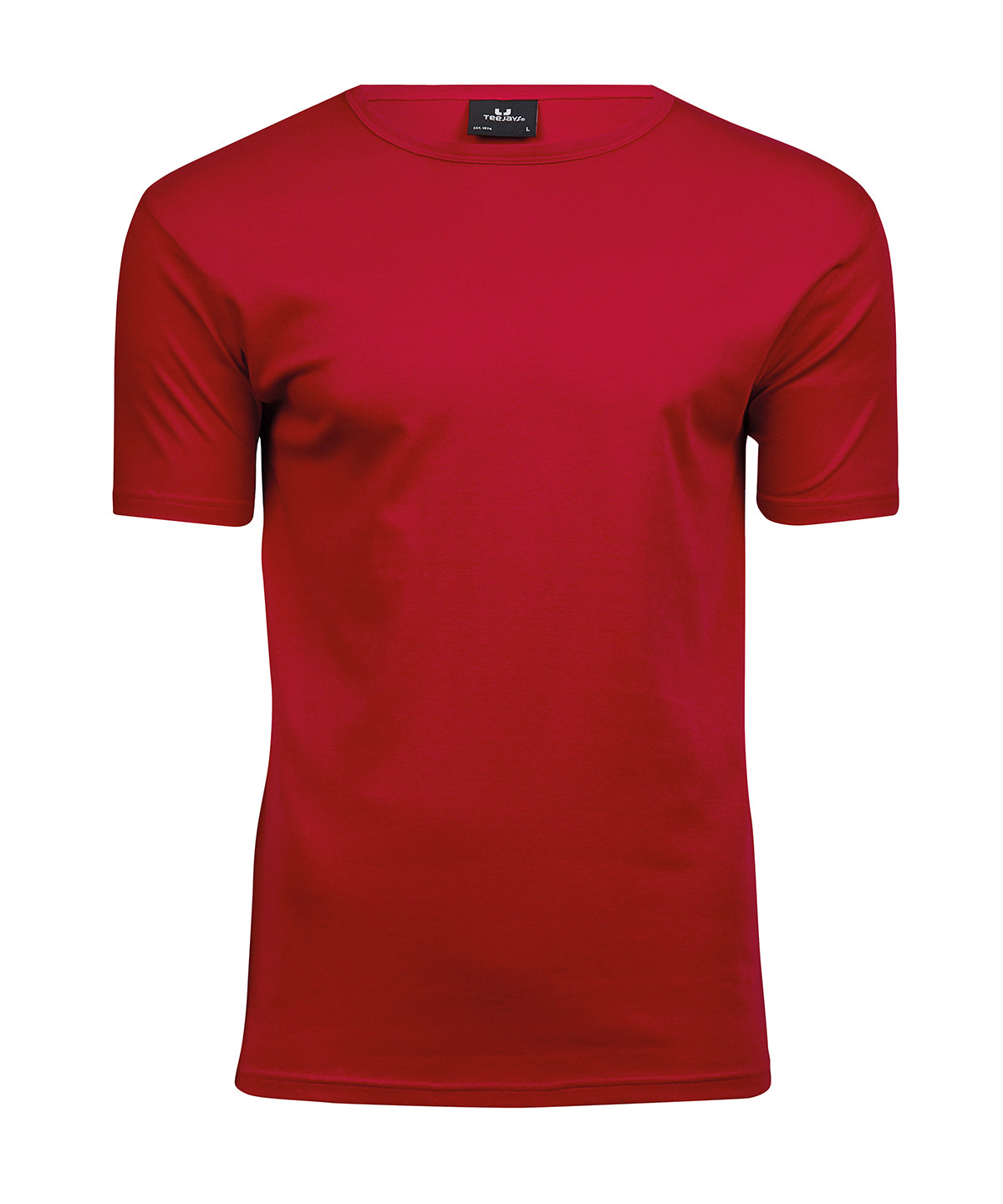 Tee Jays Interlock tee in Red, front view