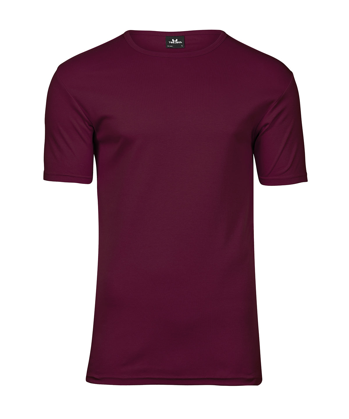 Tee Jays Interlock tee in Wine, front view