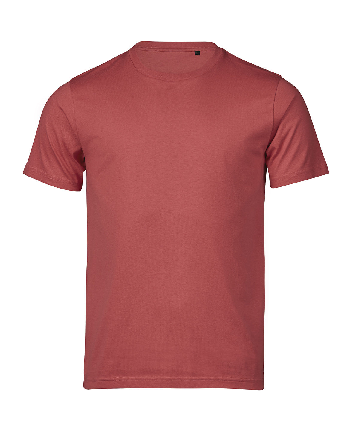 Tee Jays UNLABELED luxury tee in Cranberry, front view
