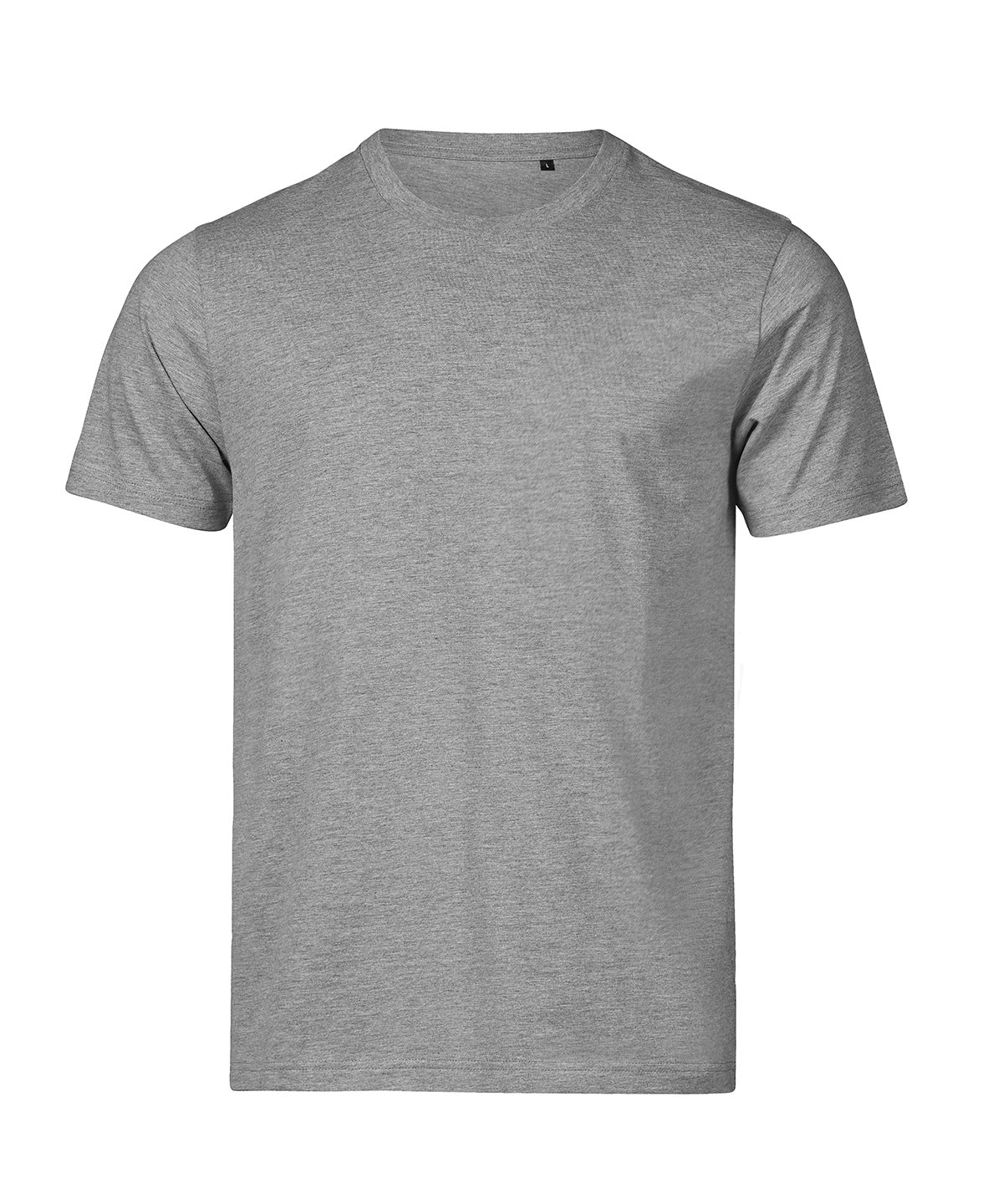 Tee Jays UNLABELED luxury tee in Heather Grey, front view