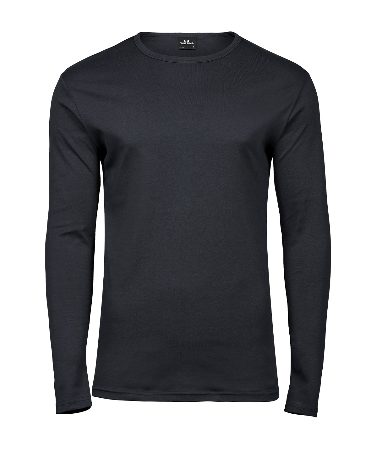 Tee Jays Long sleeve interlock tee in Dark Grey, front view