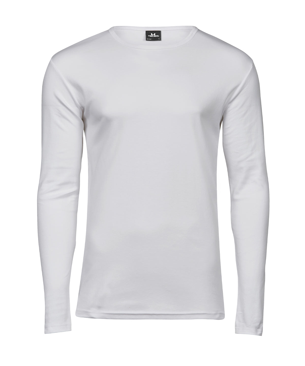 Tee Jays Long sleeve interlock tee in White, front view