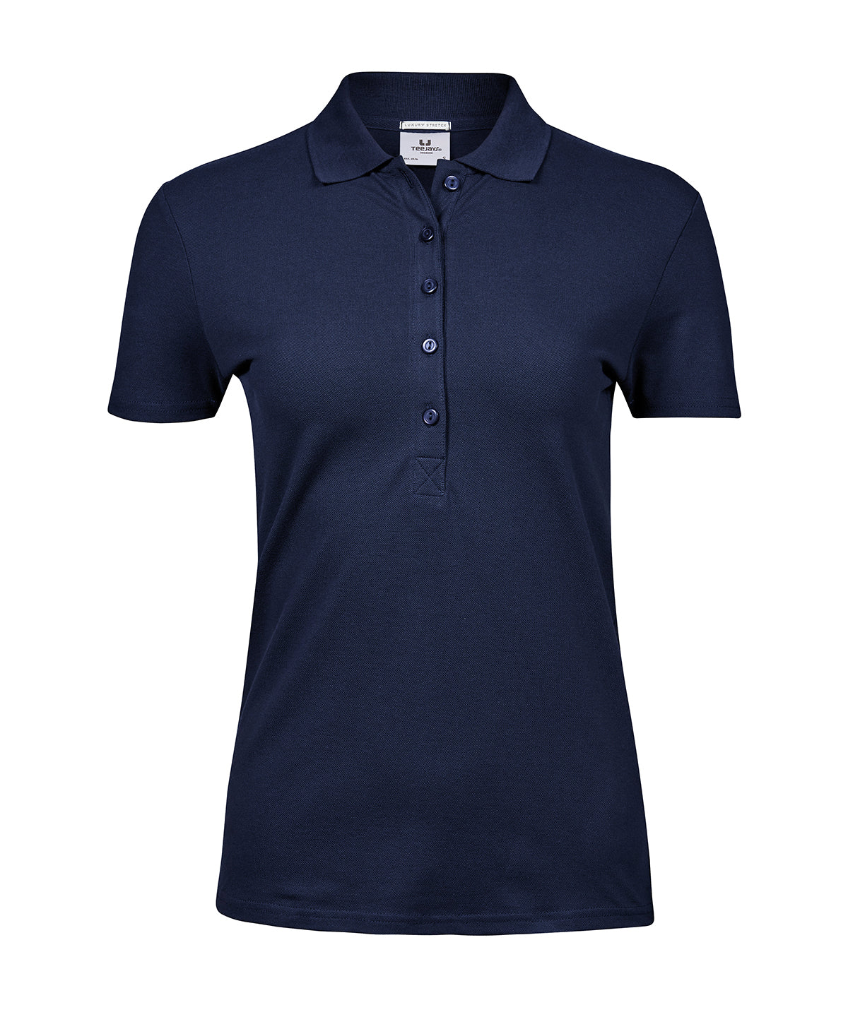 Tee Jays Women’s luxury stretch polo in Navy, front view