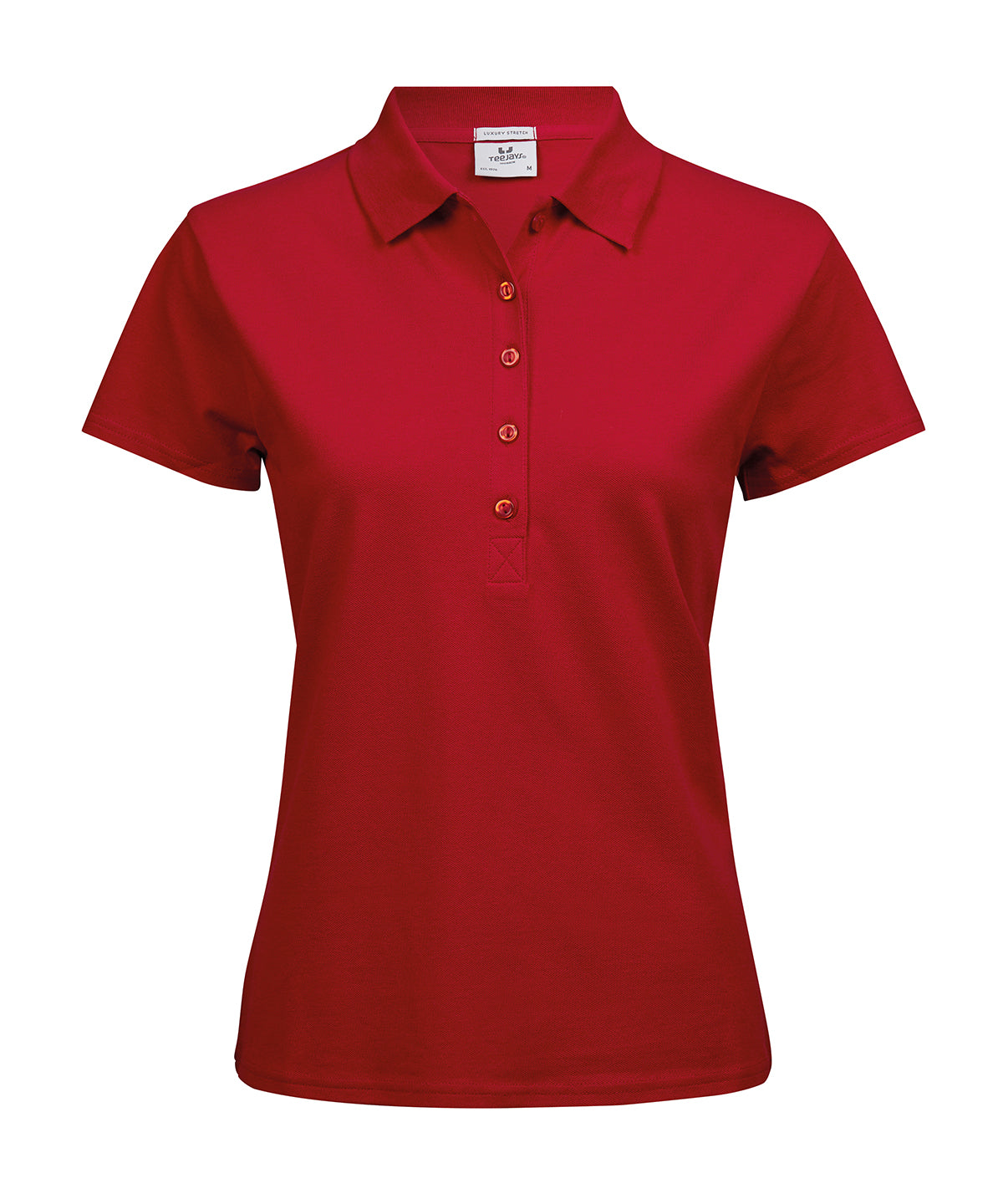 Tee Jays Women’s luxury stretch polo in Red, front view