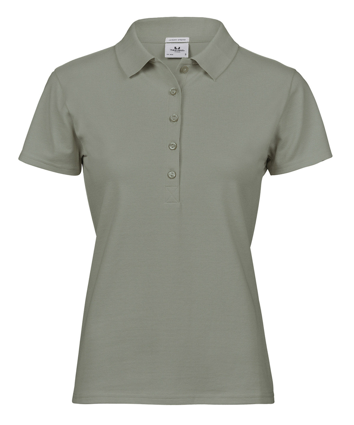 Tee Jays Women’s luxury stretch polo in Sage, front view