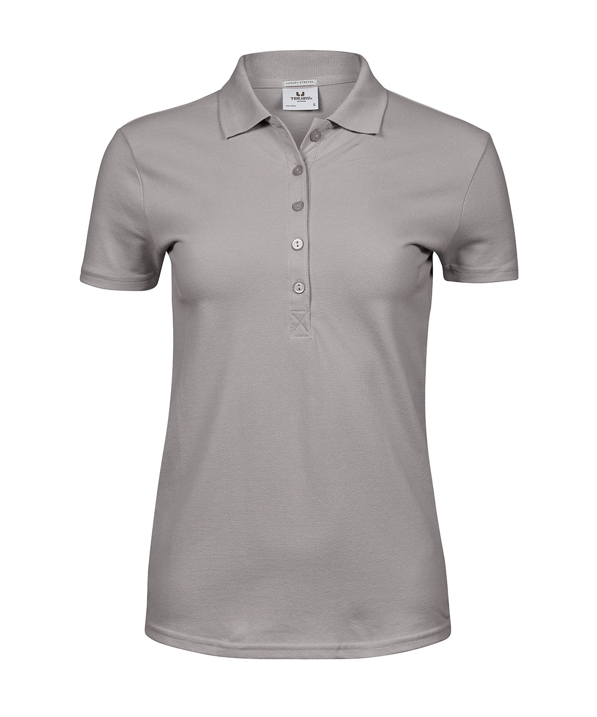 Tee Jays Women’s luxury stretch polo in Stone, front view