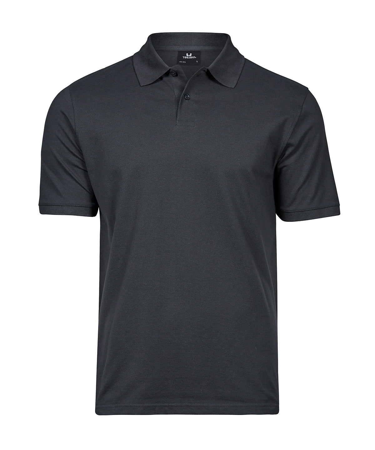 Tee Jays Heavy polo in Dark Grey, front view