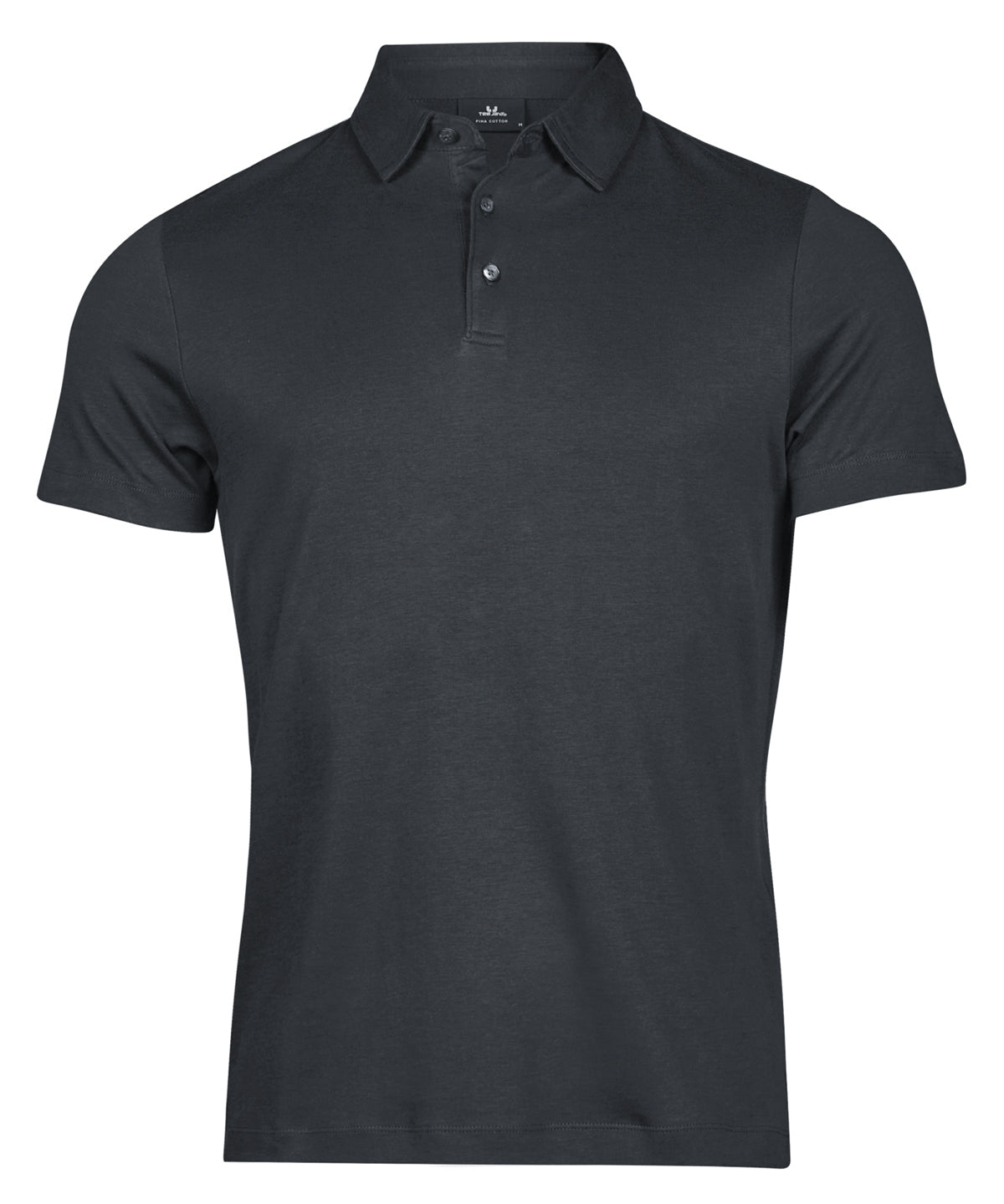 Tee Jays Pima cotton polo in Dark Grey, front view