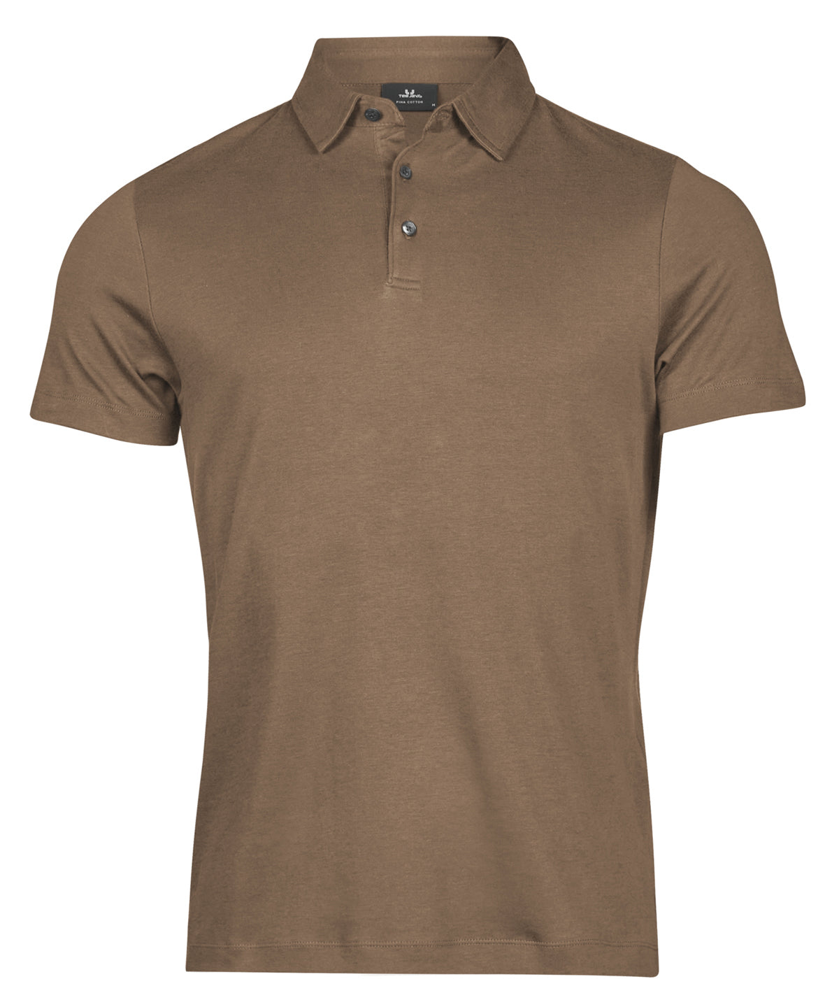 Tee Jays Pima cotton polo in Wood, front view