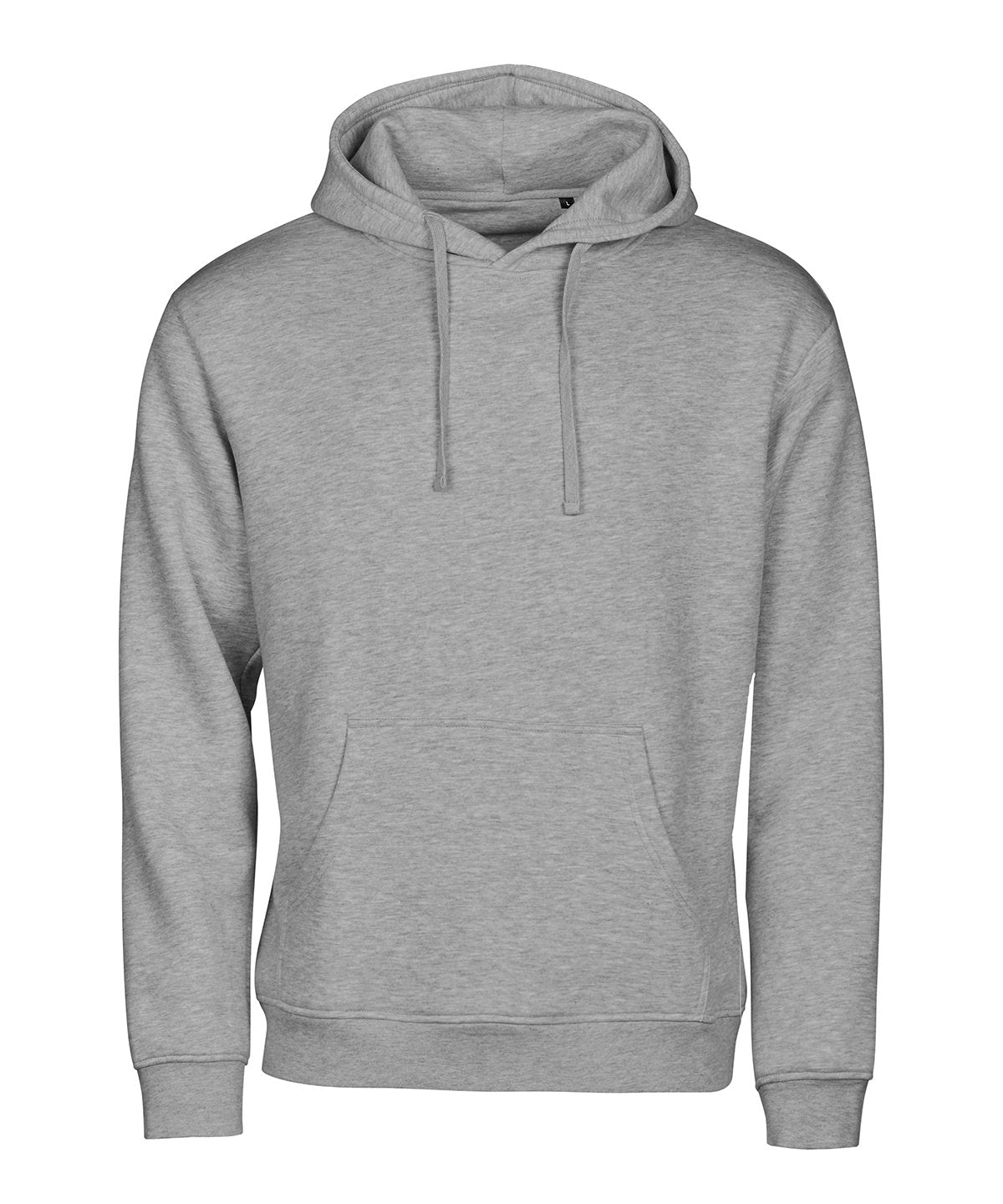 Tee Jays UNLABELED hooded sweatshirt in Heather Grey, front view