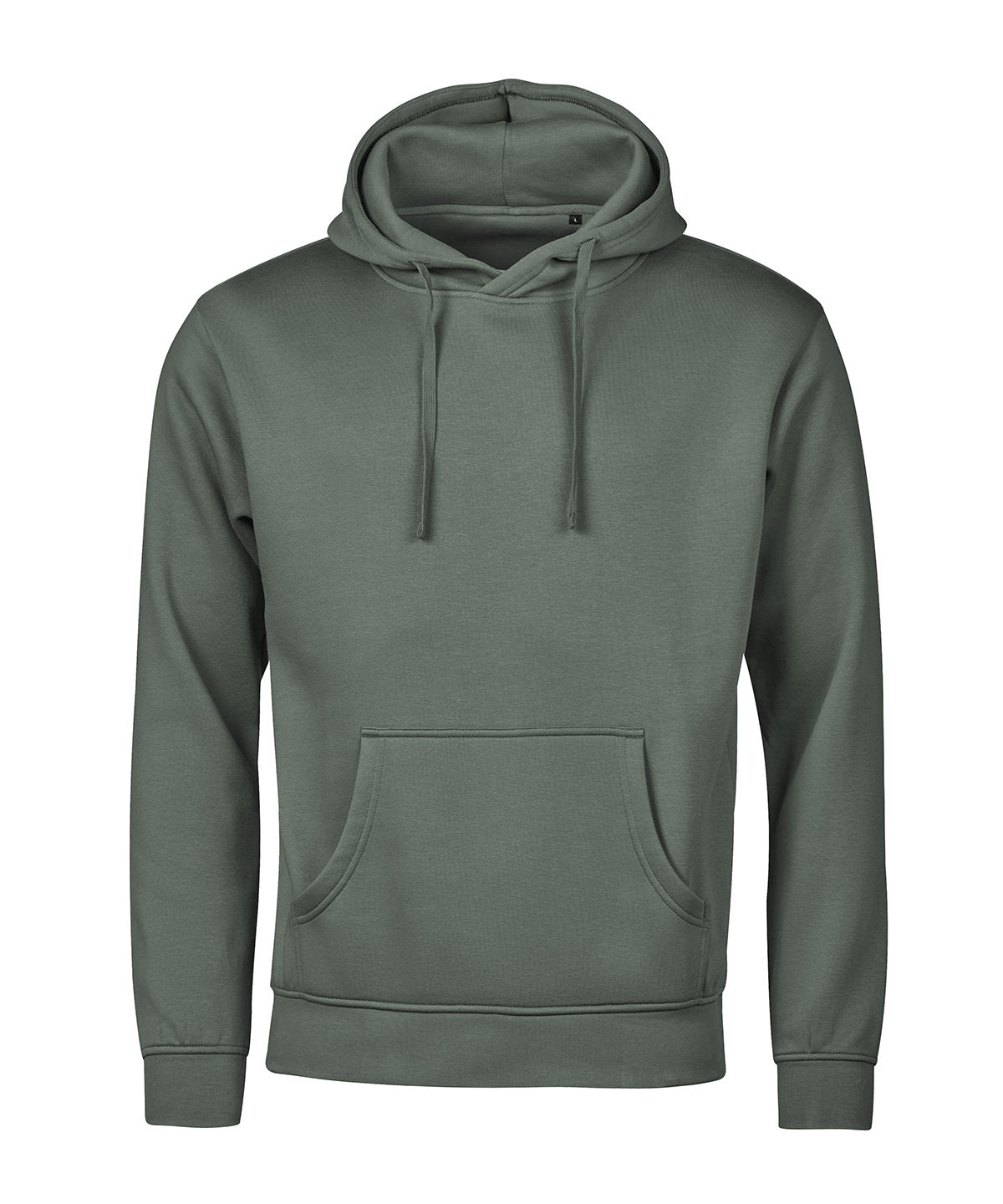 Tee Jays UNLABELED hooded sweatshirt in Leaf Green, front view
