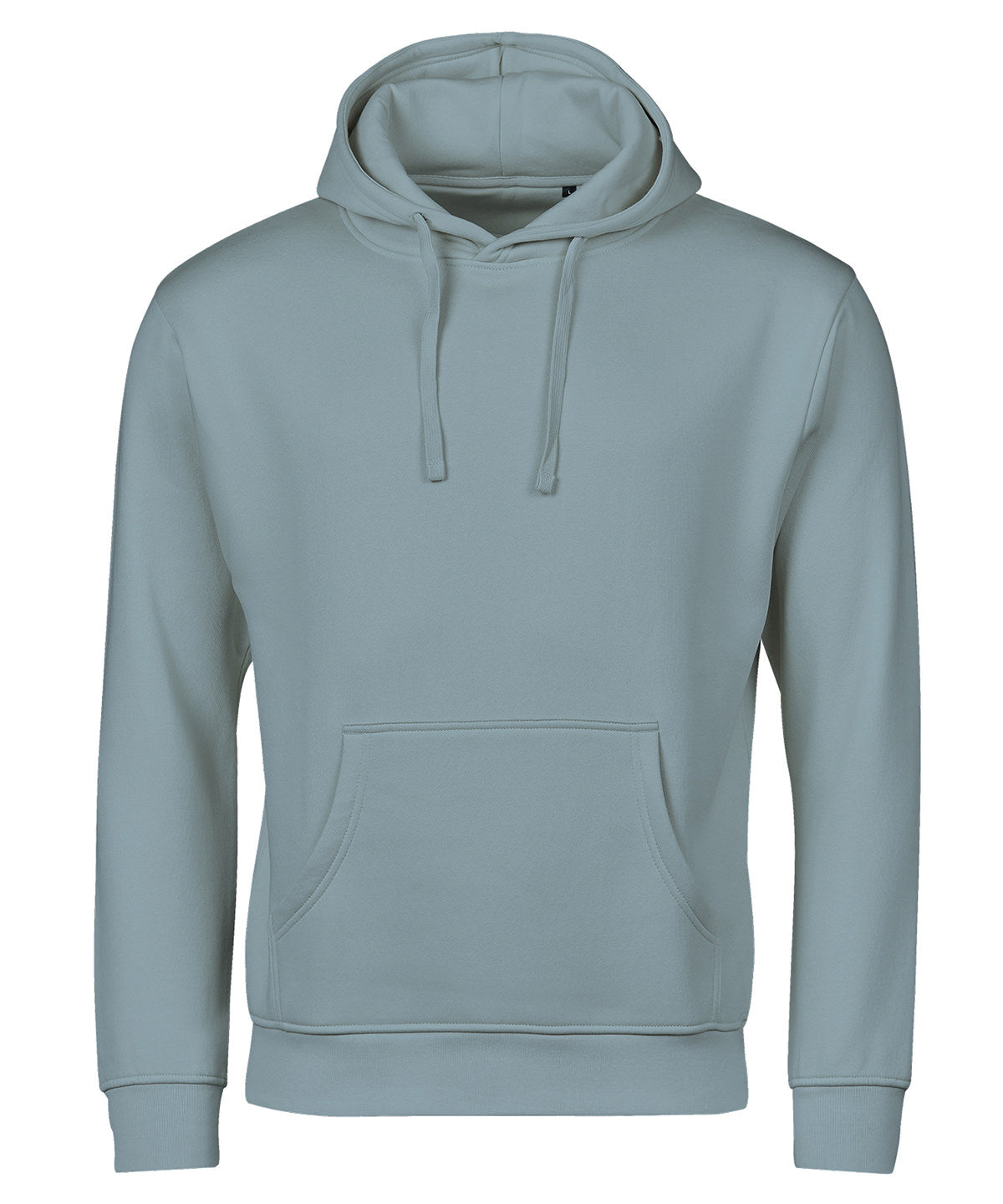 Tee Jays UNLABELED hooded sweatshirt in Misty Blue, front view