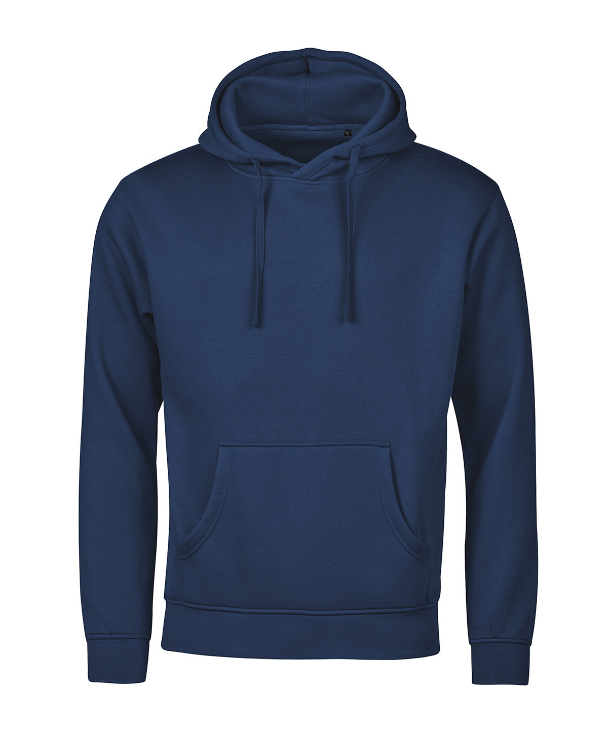 Tee Jays UNLABELED hooded sweatshirt in Navy, front view