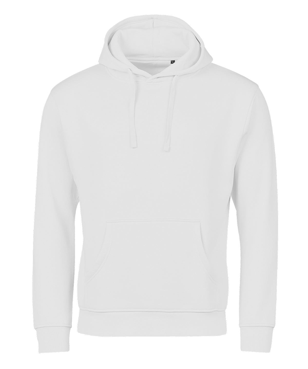 Tee Jays UNLABELED hooded sweatshirt in White, front view