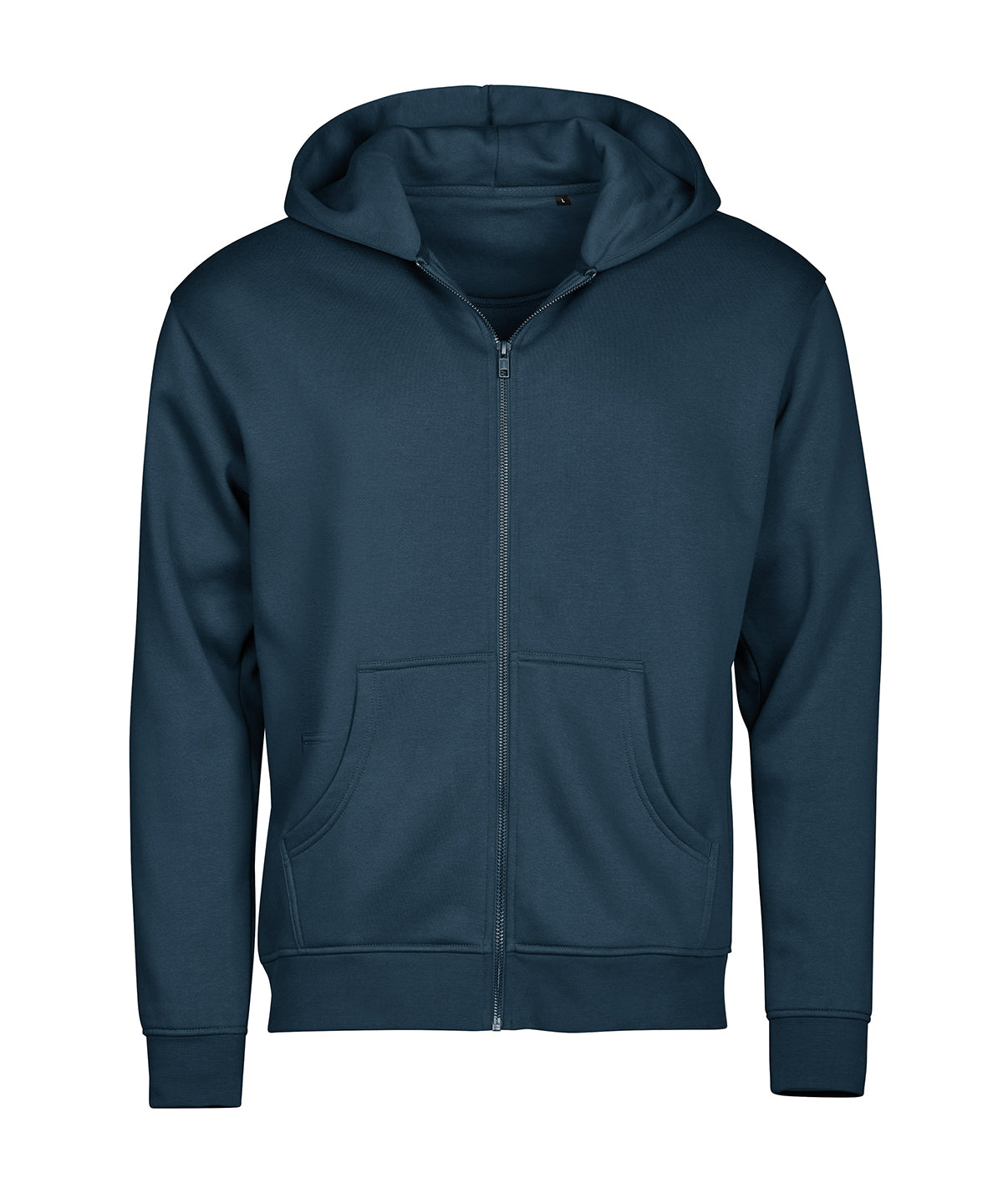 Tee Jays UNLABELED hooded full-zip sweatshirt in Ink, front view