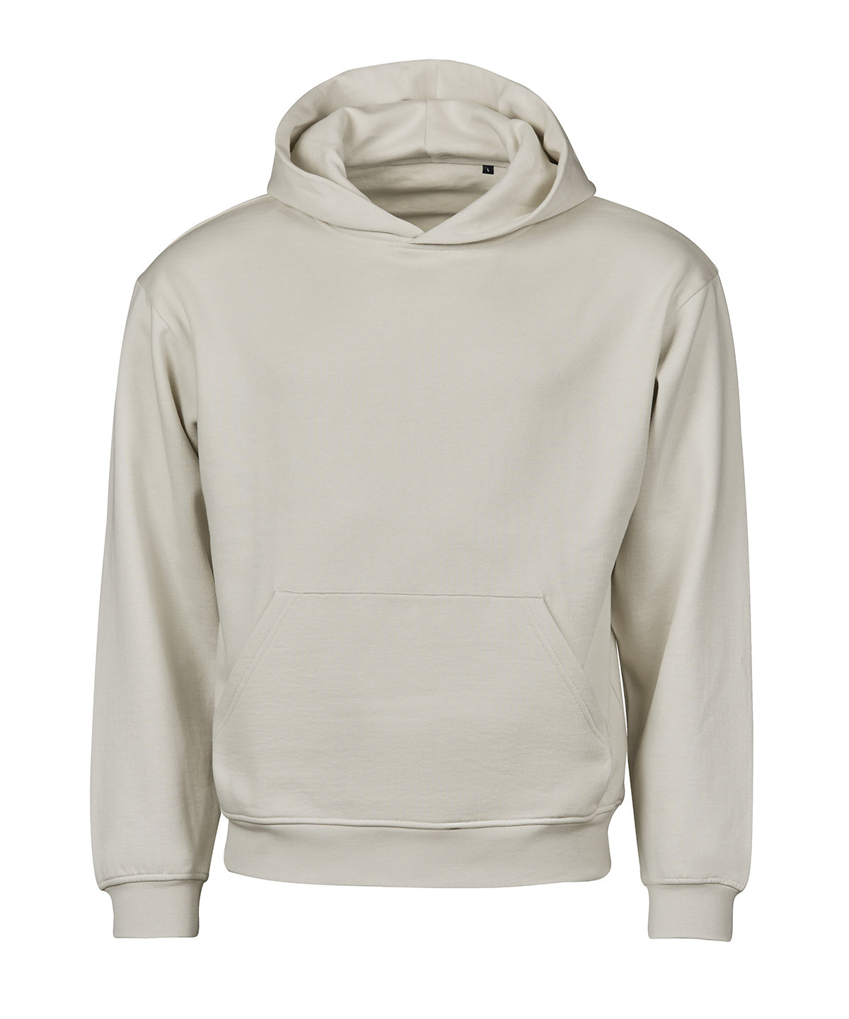 Tee Jays UNLABELED heavy loose-fit hooded sweatshirt in Cement, front view