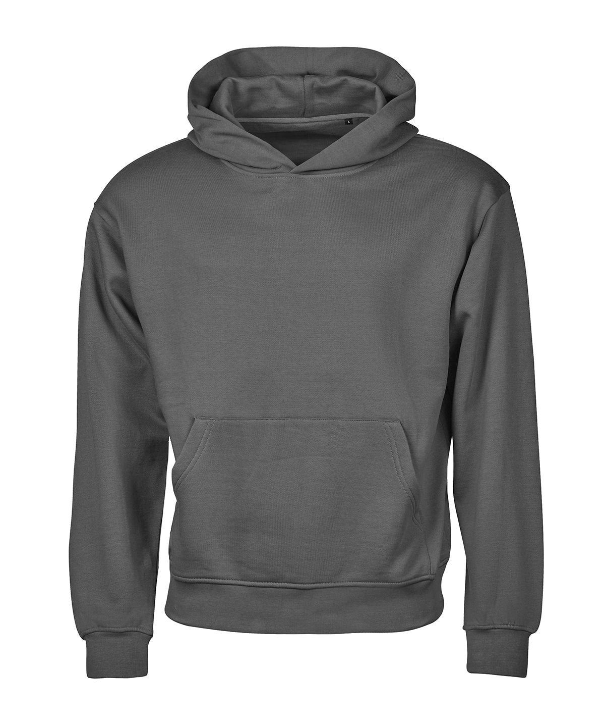 Tee Jays UNLABELED heavy loose-fit hooded sweatshirt in Powder Grey, front view