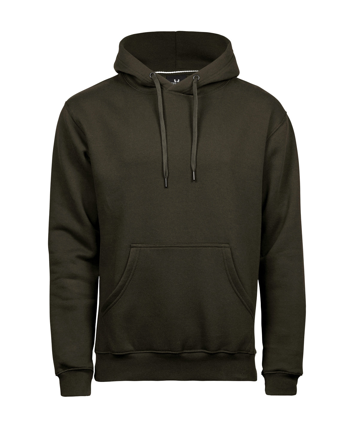 Tee Jays Hooded sweatshirt in Dark Olive, front view
