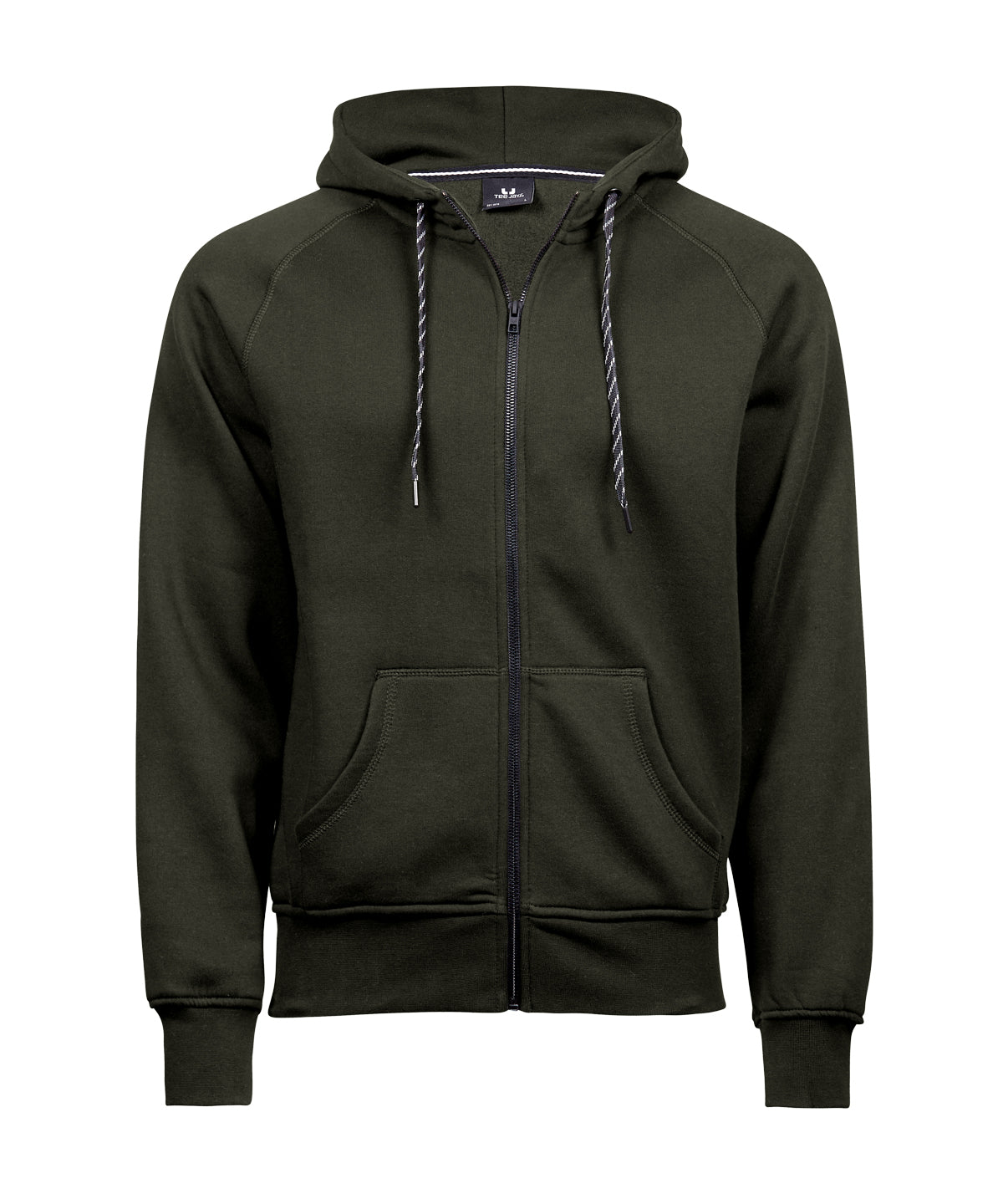 Tee Jays Fashion full-zip hoodie in Dark Olive, front view