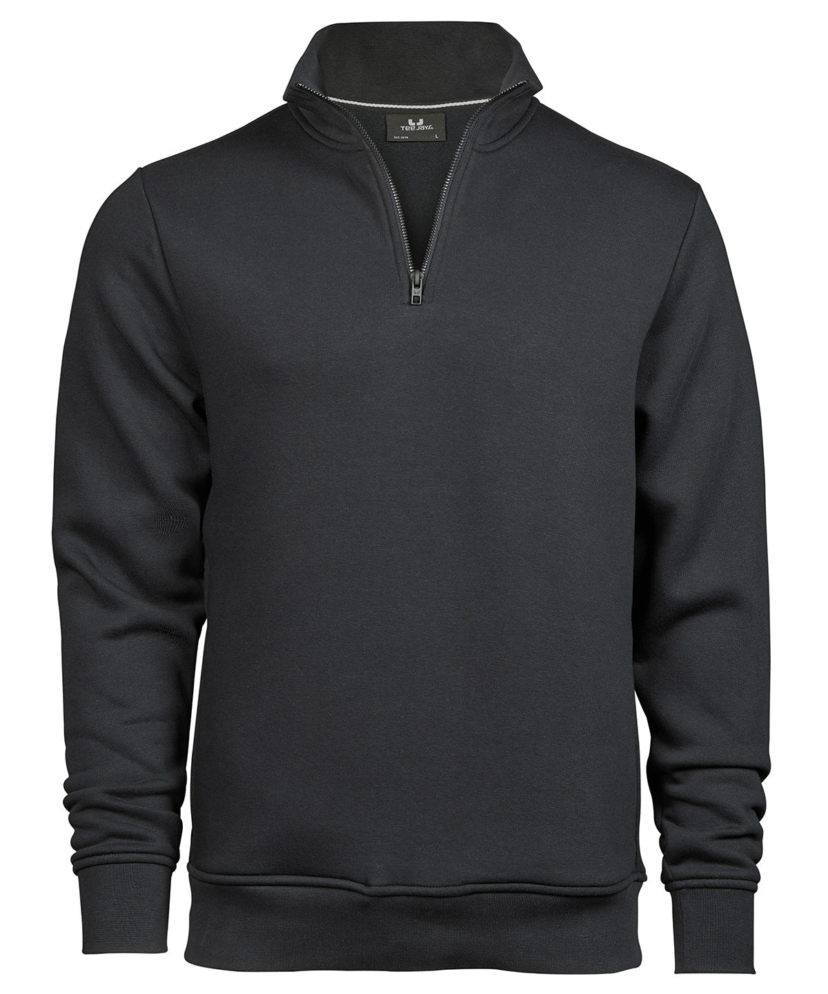 Tee Jays Half-zip sweatshirt in Dark Grey, front view