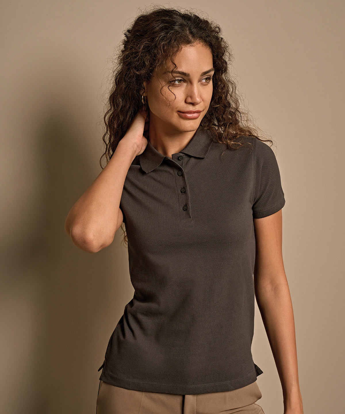 Tee Jays Women’s heavy polo, lifestyle photo