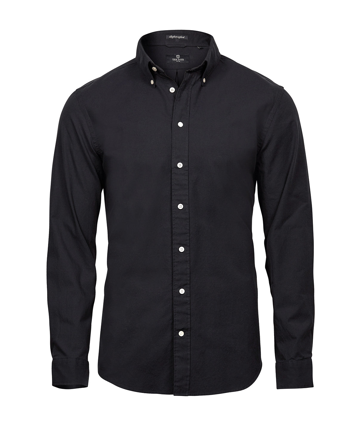 Tee Jays Perfect Oxford shirt in Black, front view