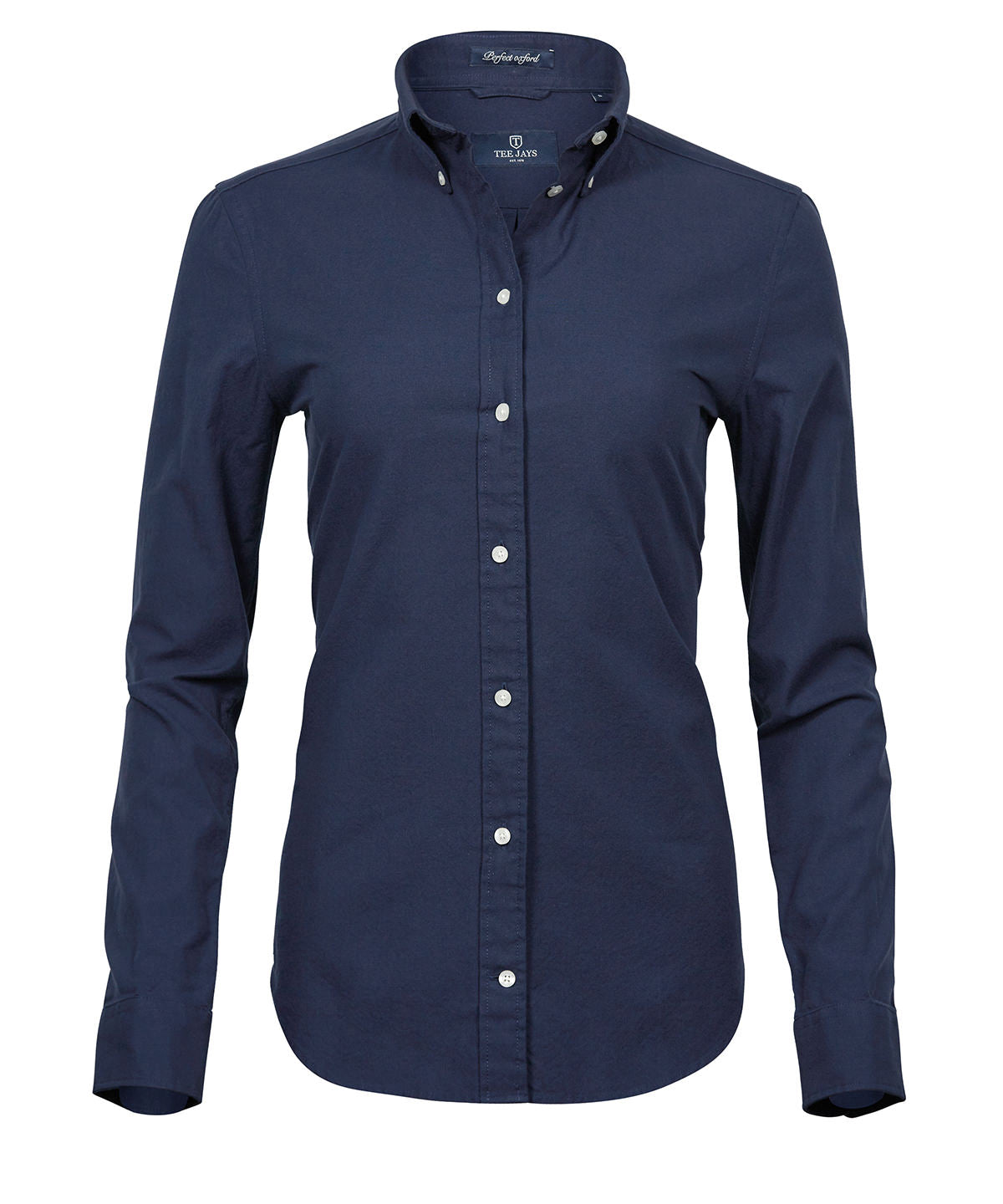 Tee Jays Women’s perfect Oxford shirt in Navy, front view