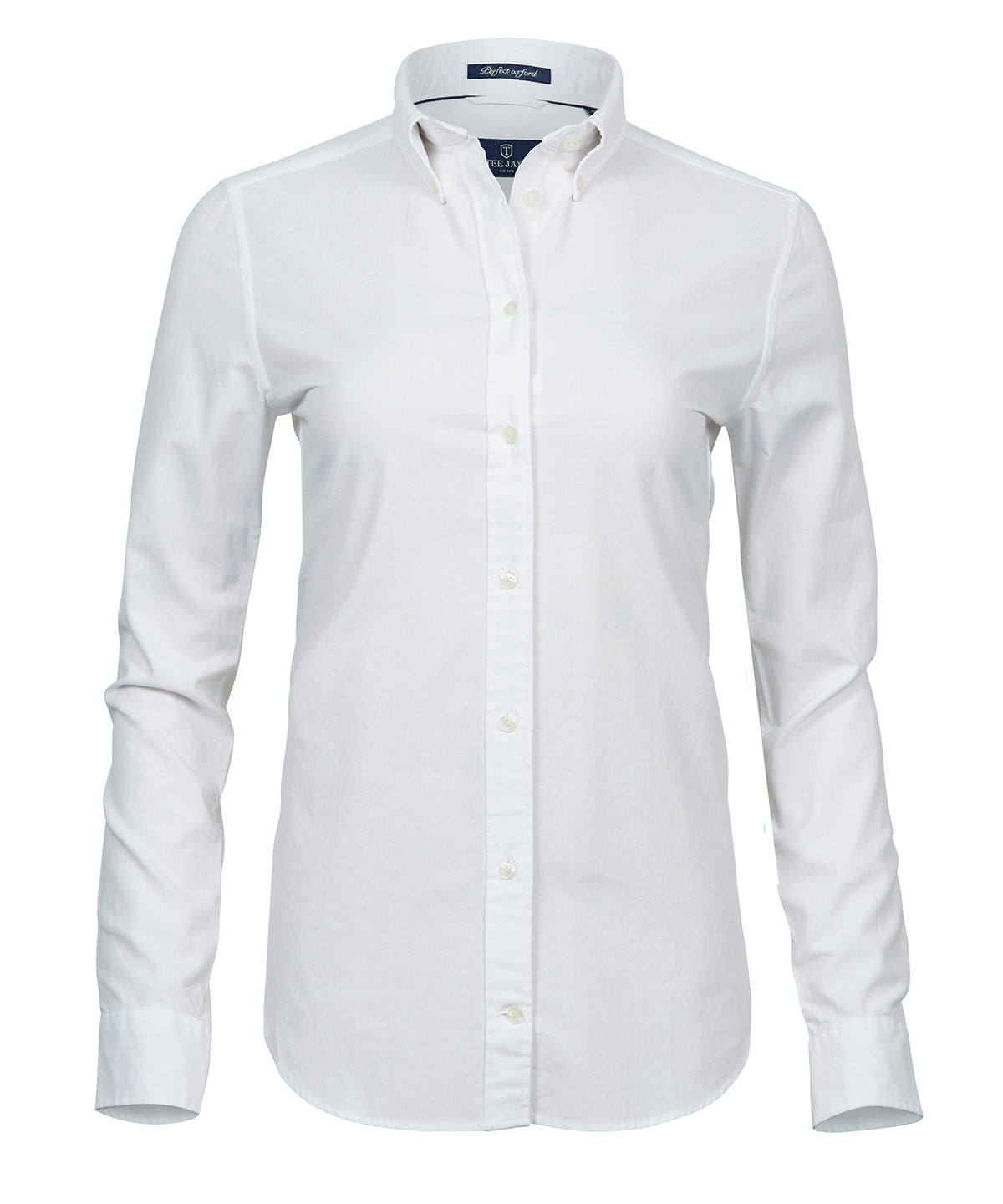 Tee Jays Women’s perfect Oxford shirt in White, front view