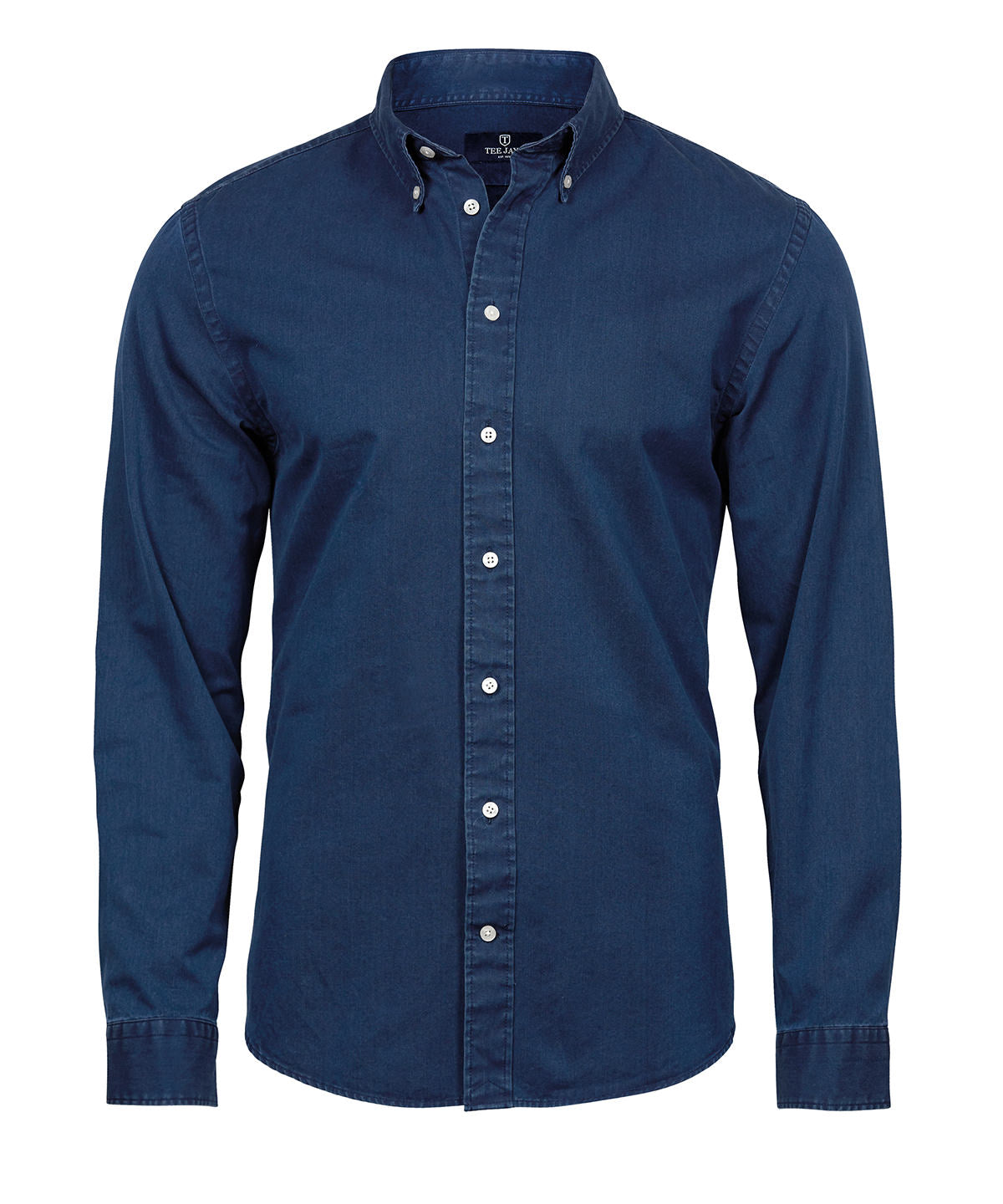 Tee Jays Casual twill shirt in Indigo, front view