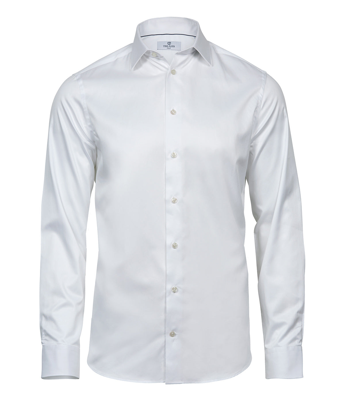 Tee Jays Luxury shirt slim fit in White, front view