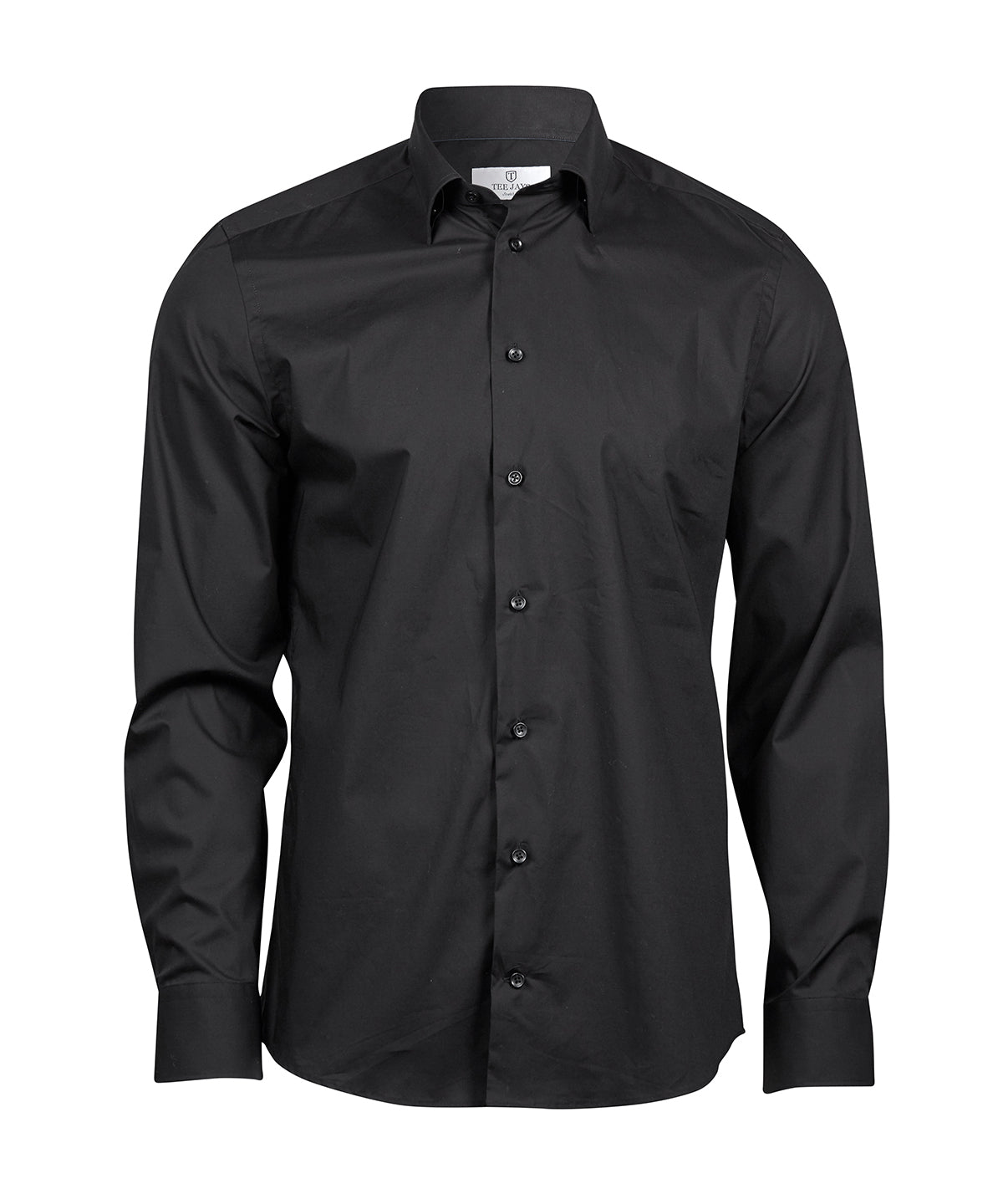 Tee Jays Stretch luxury shirt in Black, front view