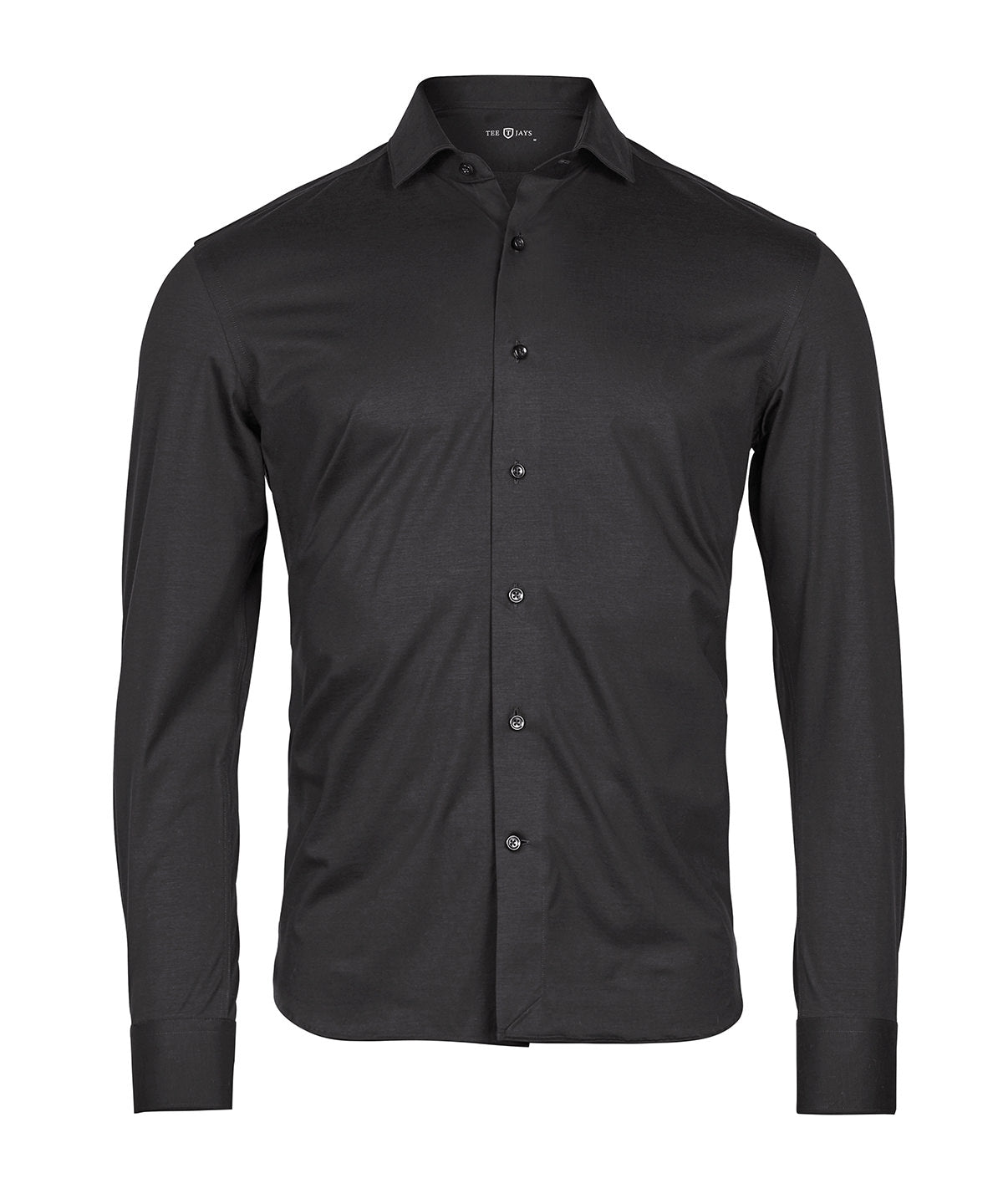 Tee Jays Active stretch shirt in Black, front view