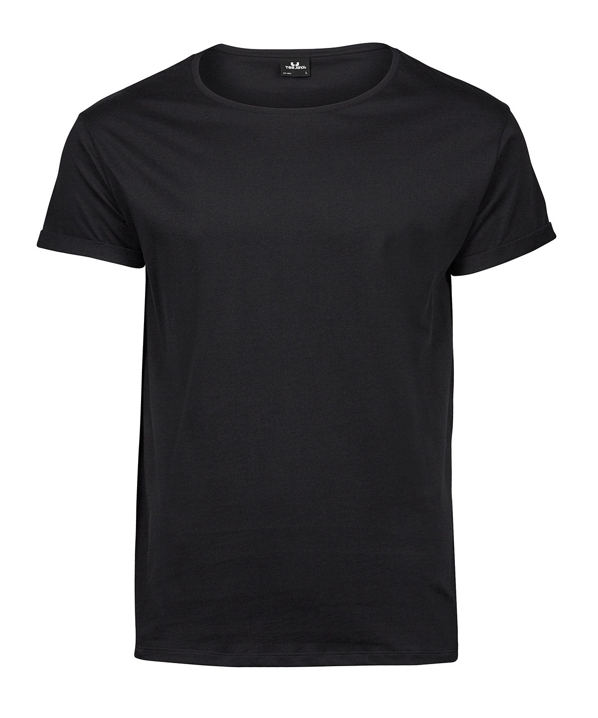 Tee Jays Roll-up tee in Black, front view
