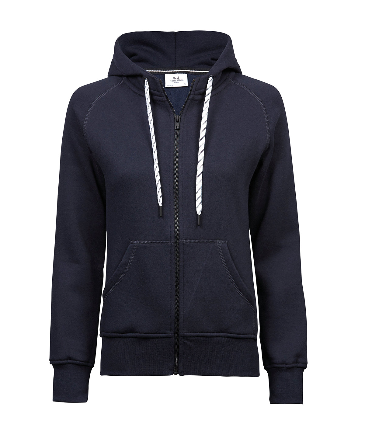 Tee Jays Women’s fashion full-zip hoodie in Navy, front view
